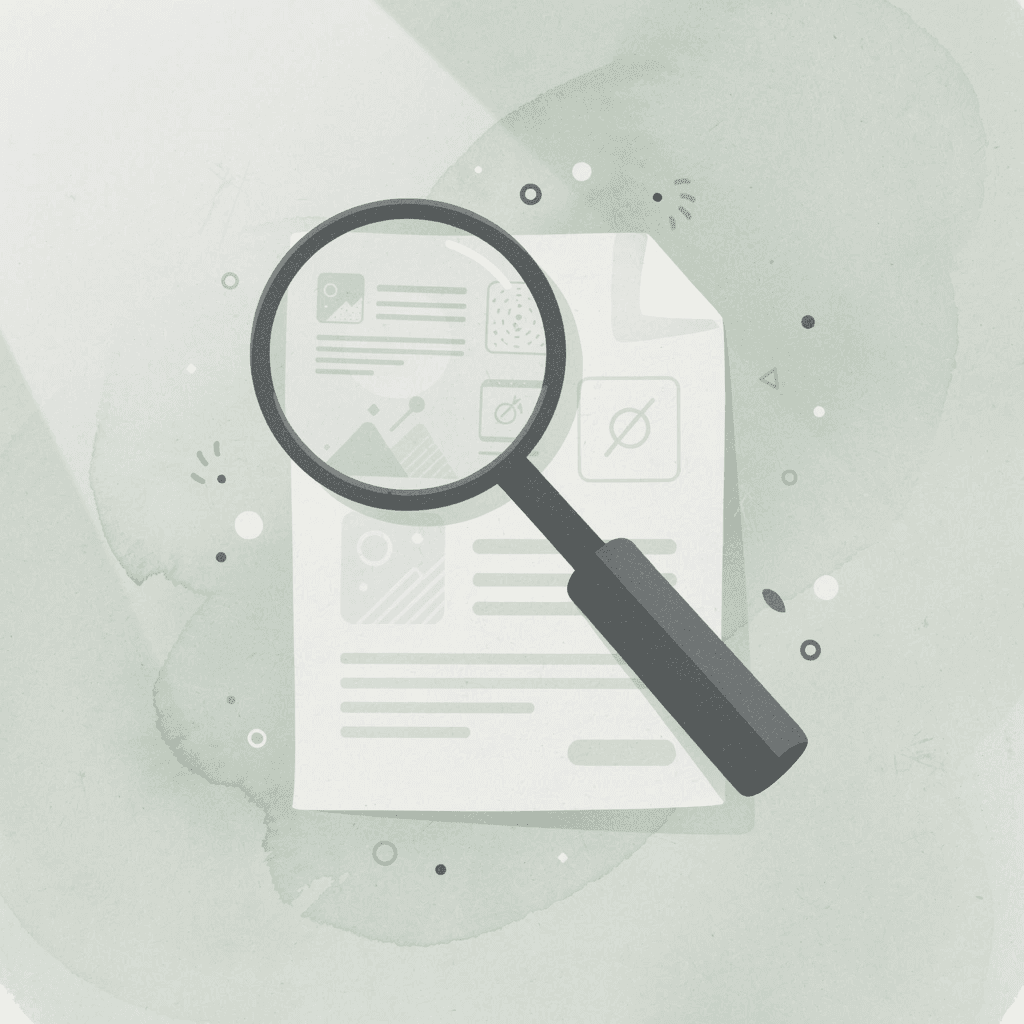 Scene illustration of a magnifying glass analyzing web data for scraping