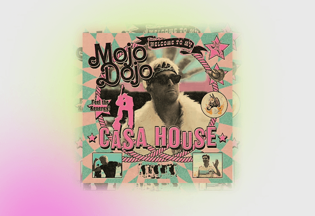 A lively and whimsical invitation with an animated design, perfect for a surprise dinner party or an informal get-together.