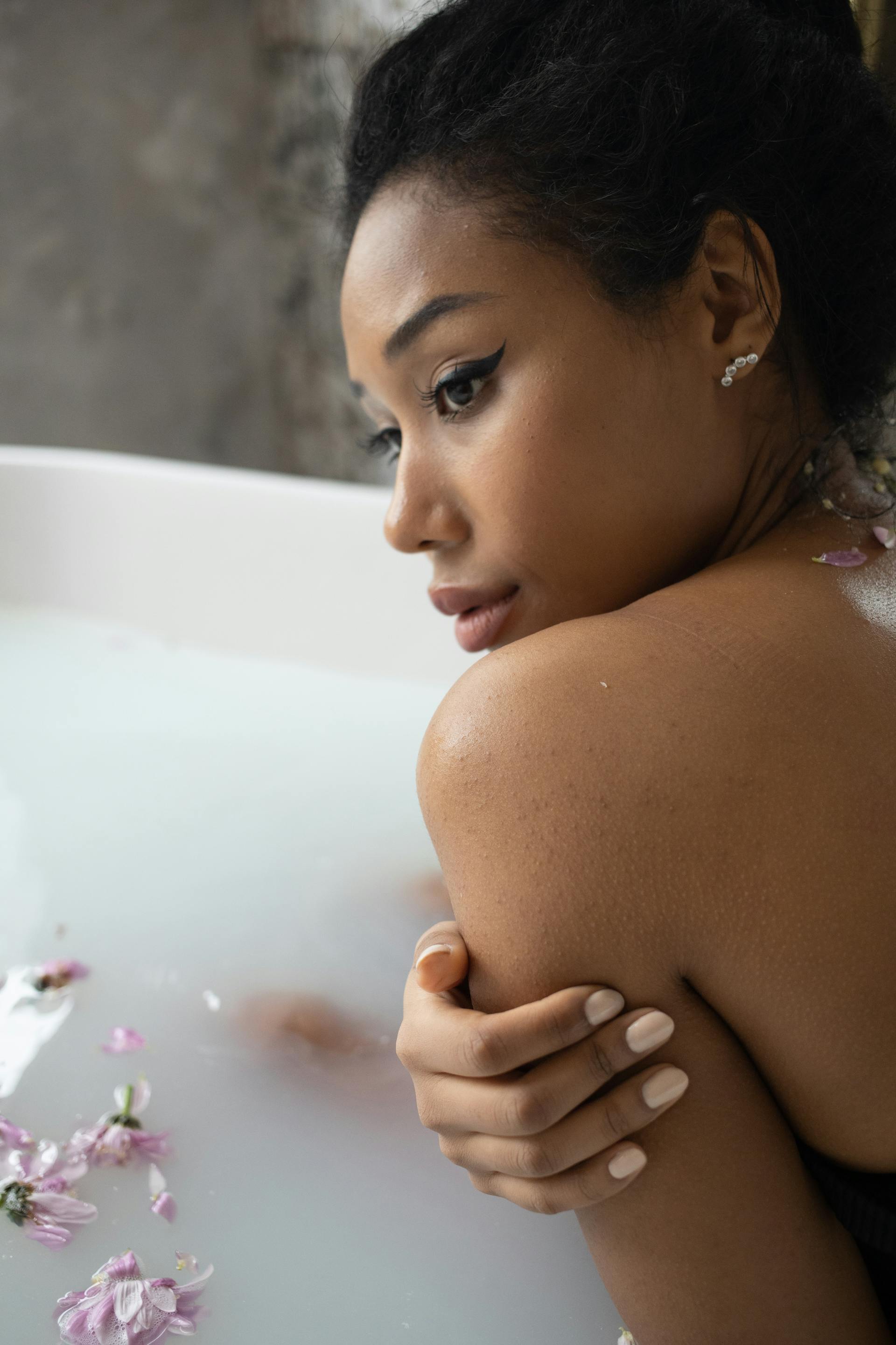 woman soaked in water