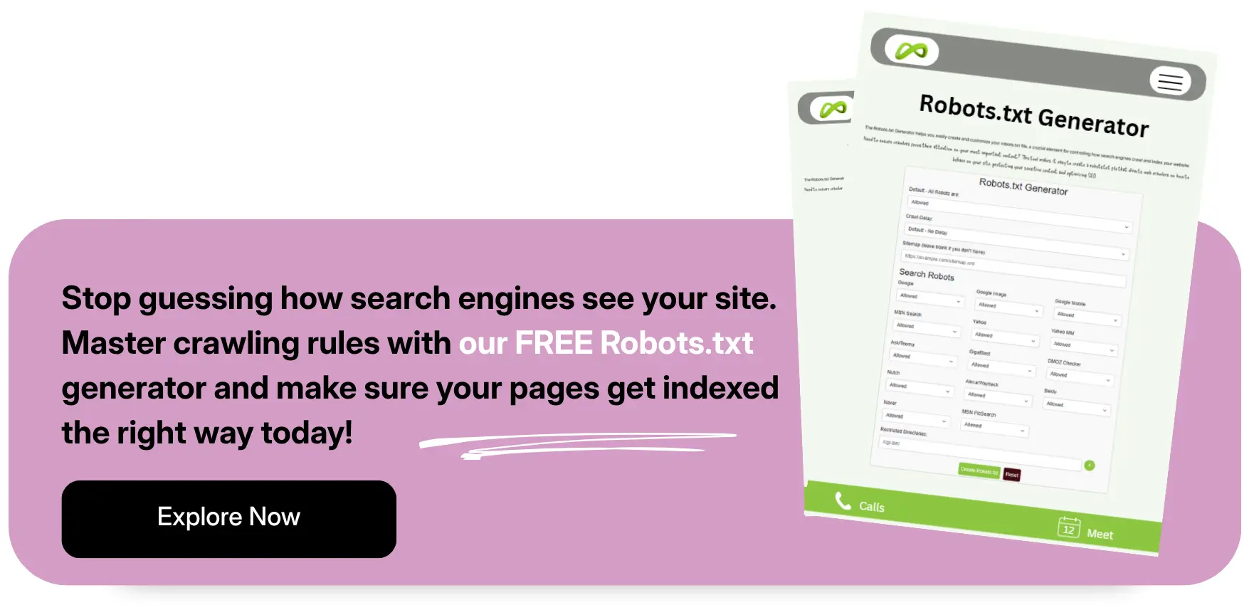 Call-to-action for Coozmoo's free Robots.txt Generator tool