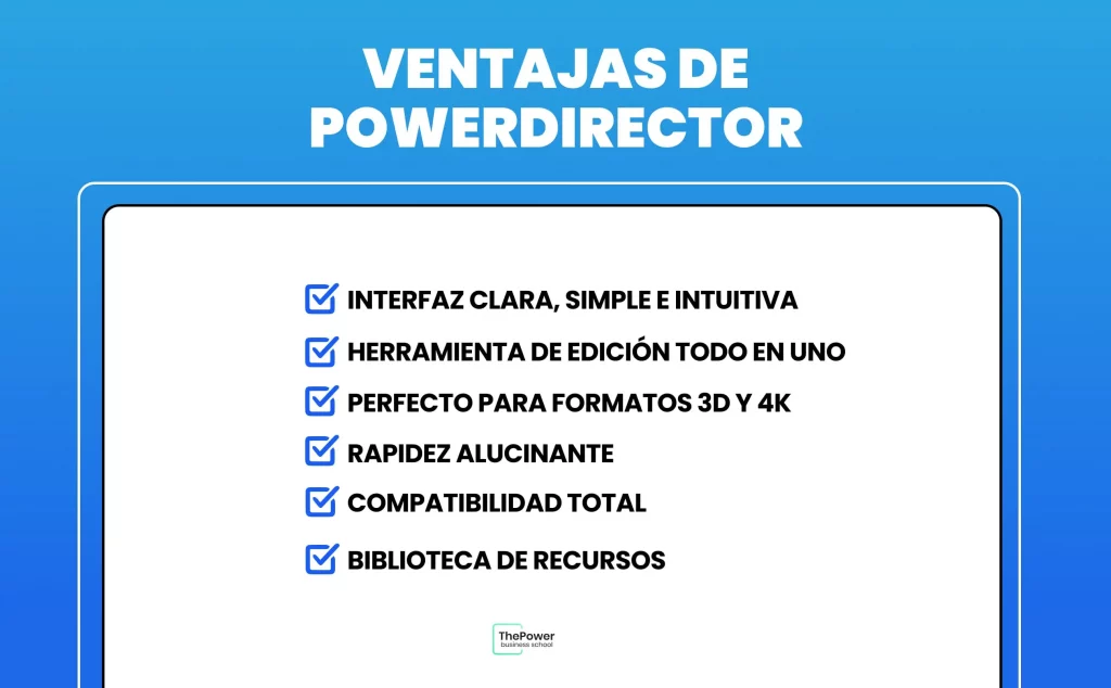 Ventajas de PowerDirector.