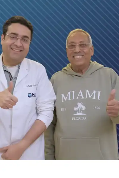 Dr. Tushar Aditya Narain with Mr. Indu Bhushan Prasad after robotic simple prostatectomy for BPH at Max Smart Hospital Saket
