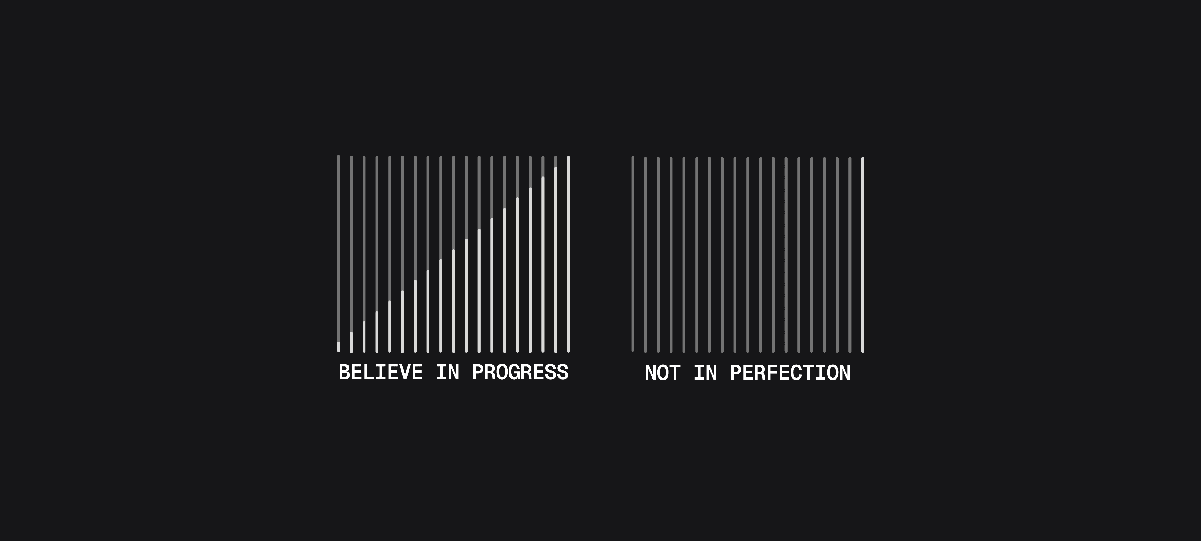 Minimalist banner with progress vs perfection quote