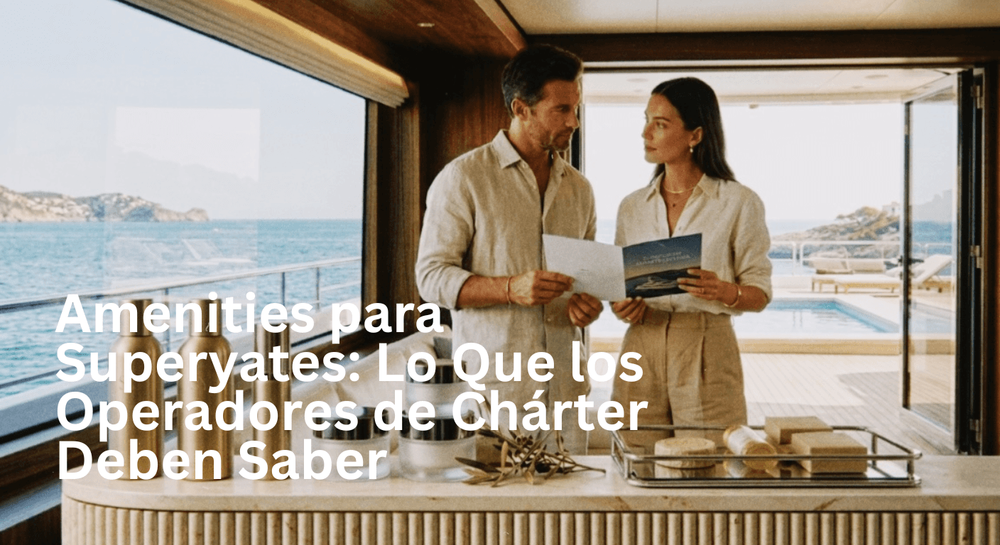 Productos de spa sobre una rústica repisa de piedra, con frascos de aceites y lociones, una toalla enrollada y ramitas de lavanda. La ventana abierta ofrece una serena vista al mar.