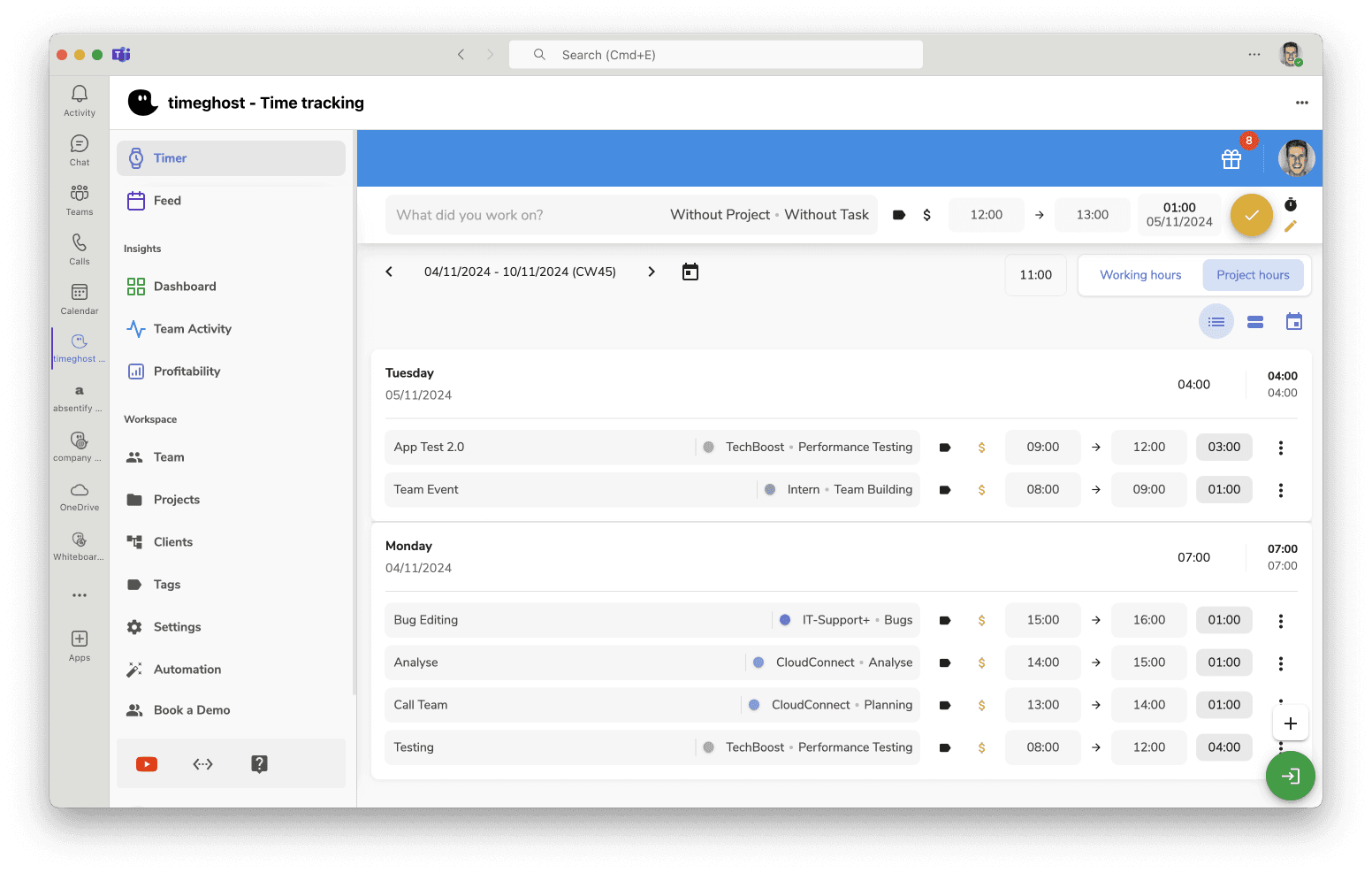 timeghost time tracking