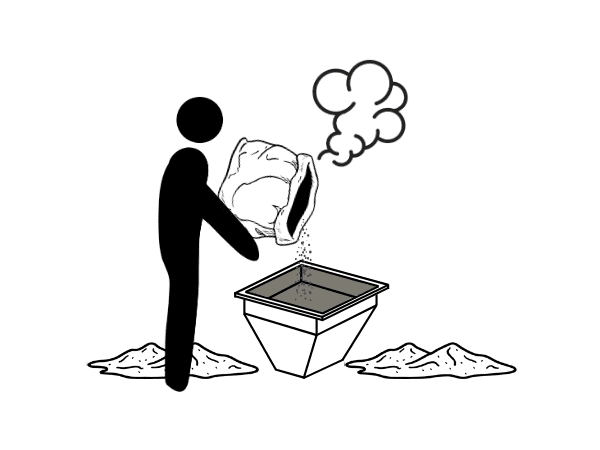 粉体が飛散し、周囲が汚れてしまう