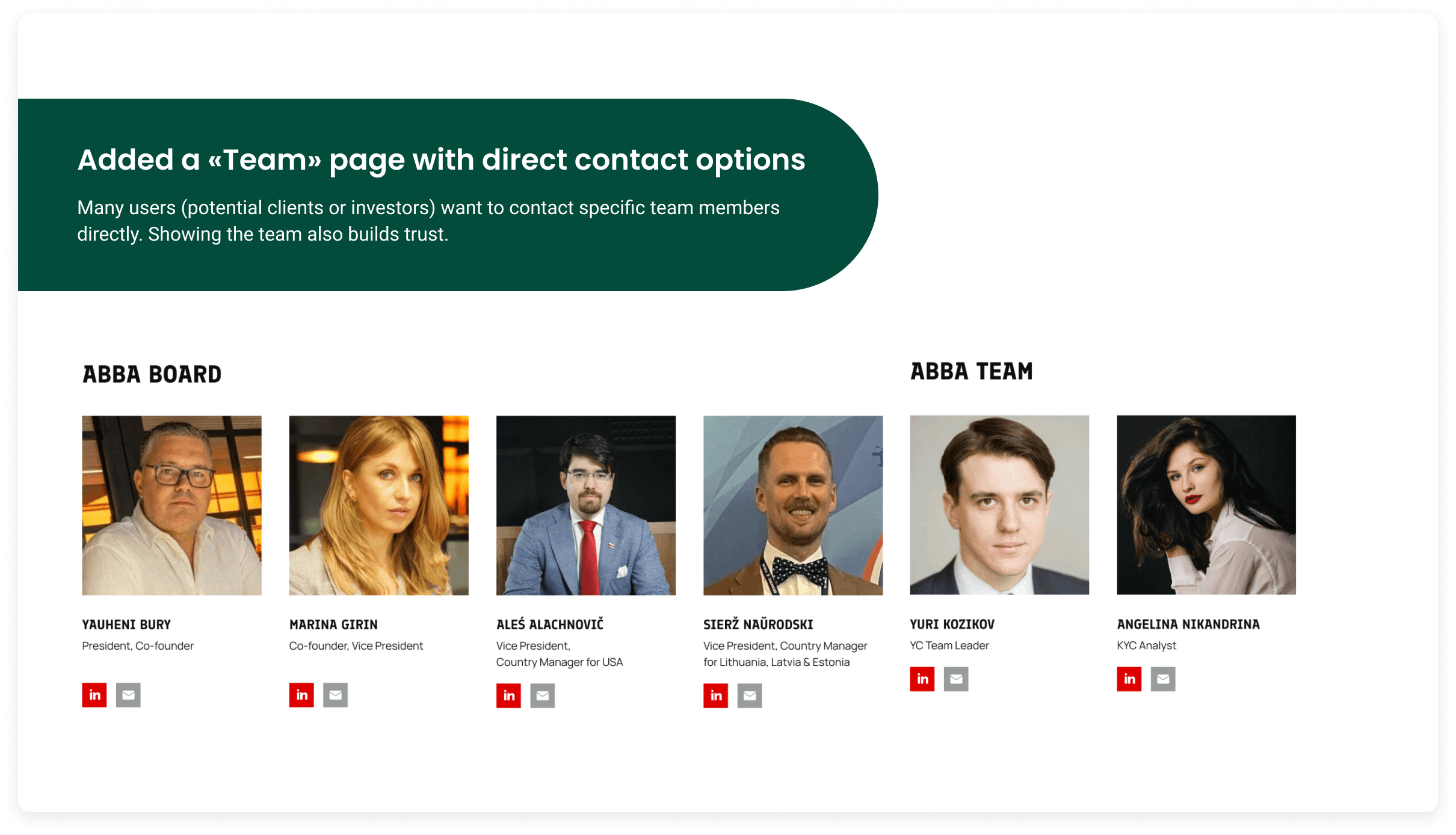 ABBA web platform design 4