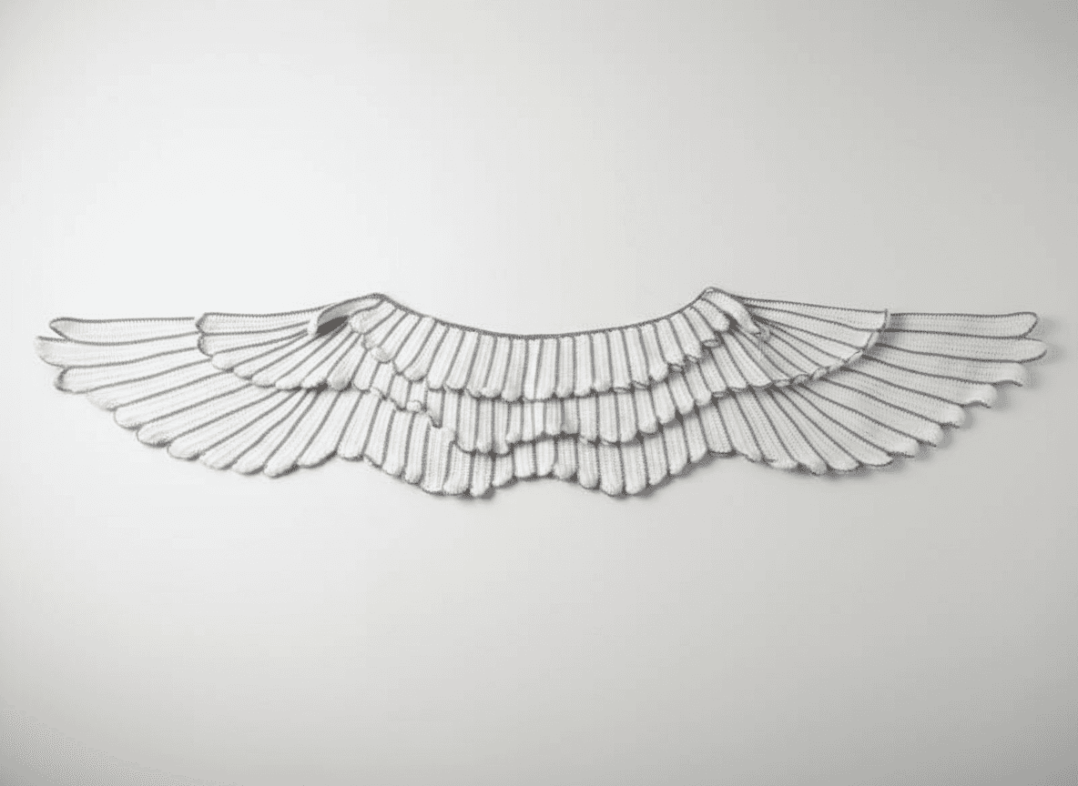 Chale épais ailes d'ange, constitué de trois épaisseurs de plumes.