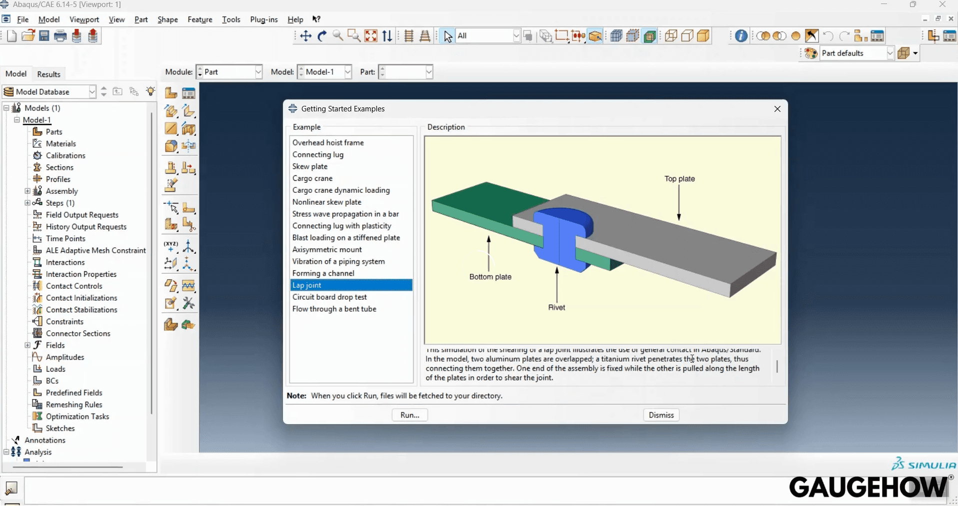 Abaqus CAE getting started lap joint
