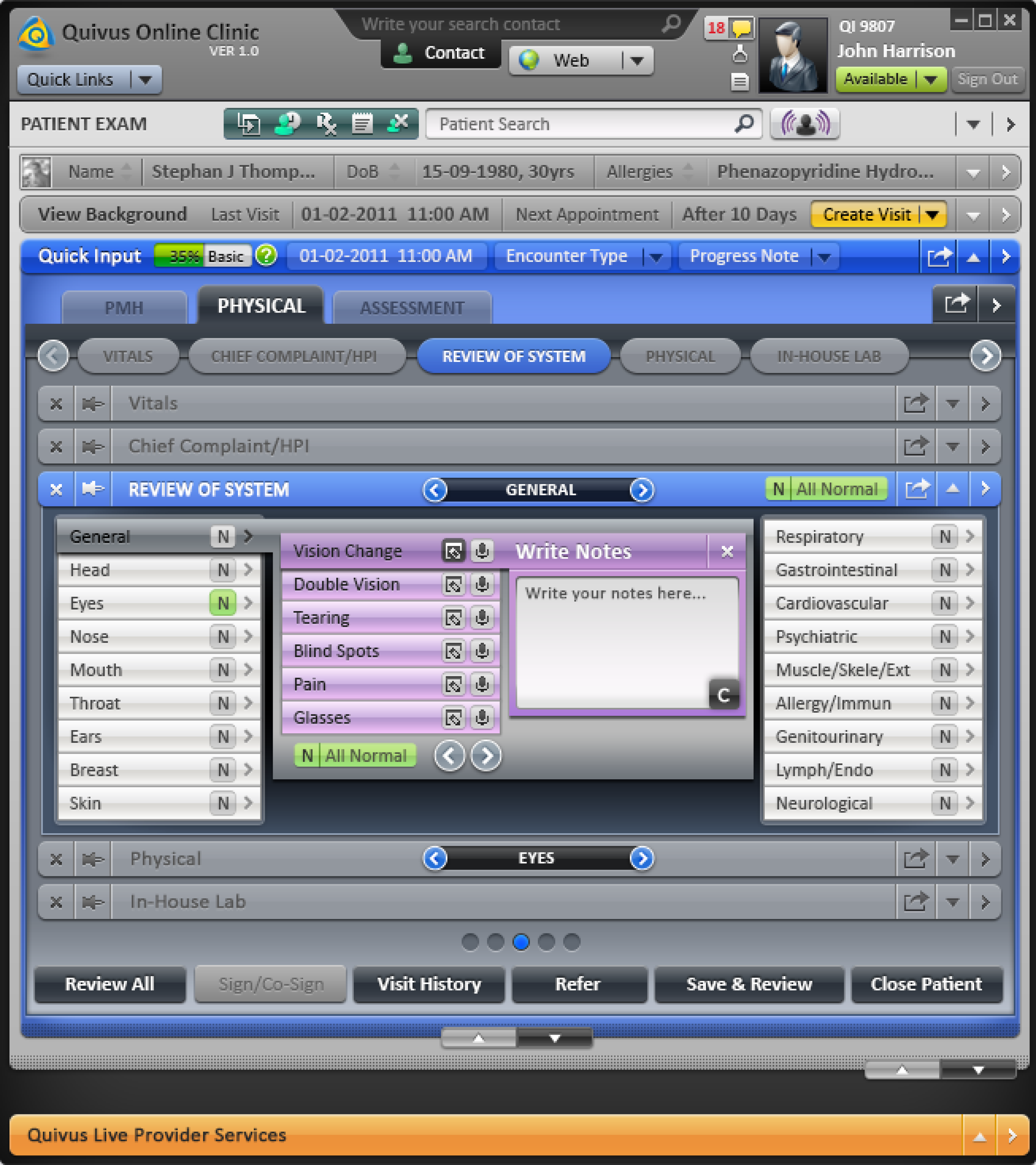 HL7 Compliance - Electronic Healthcare Record (EHR)