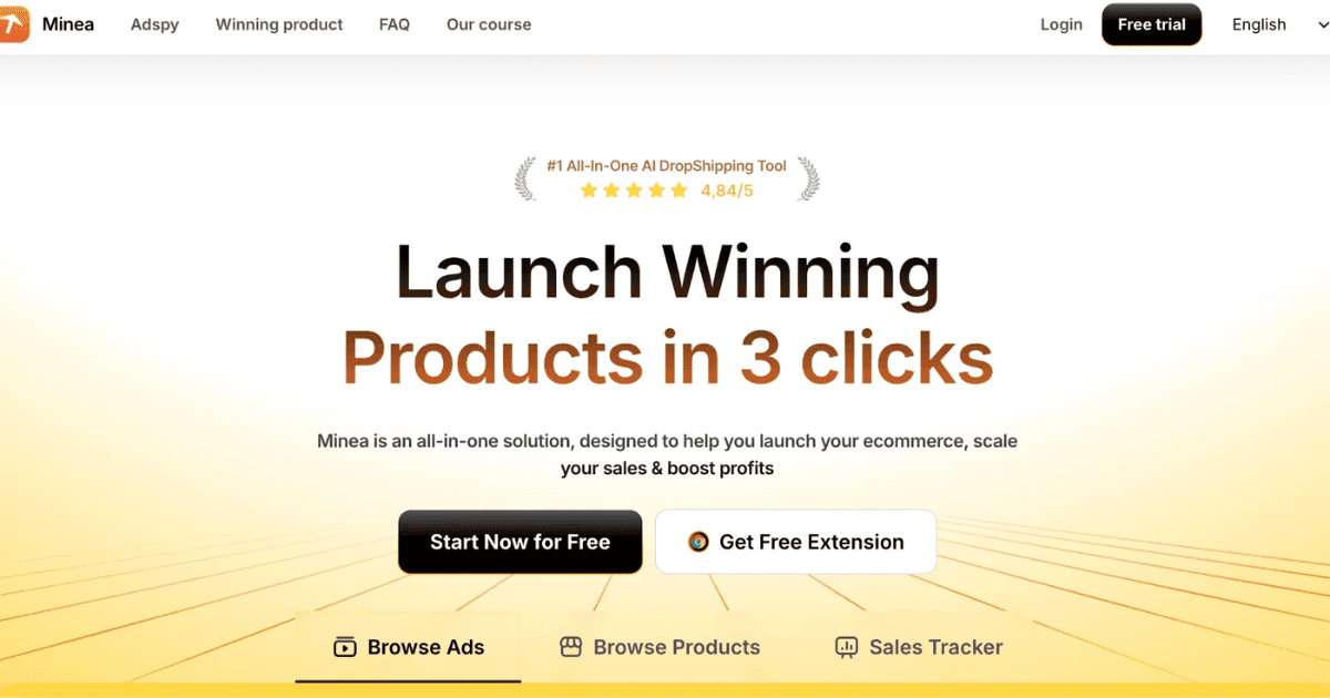 Minea homepage