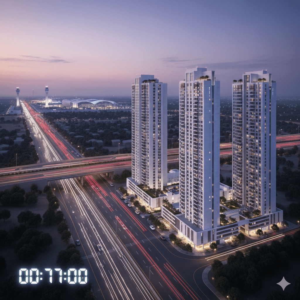 High-rise apartments on Dwarka Expressway near IGI Airport, Sector 113.