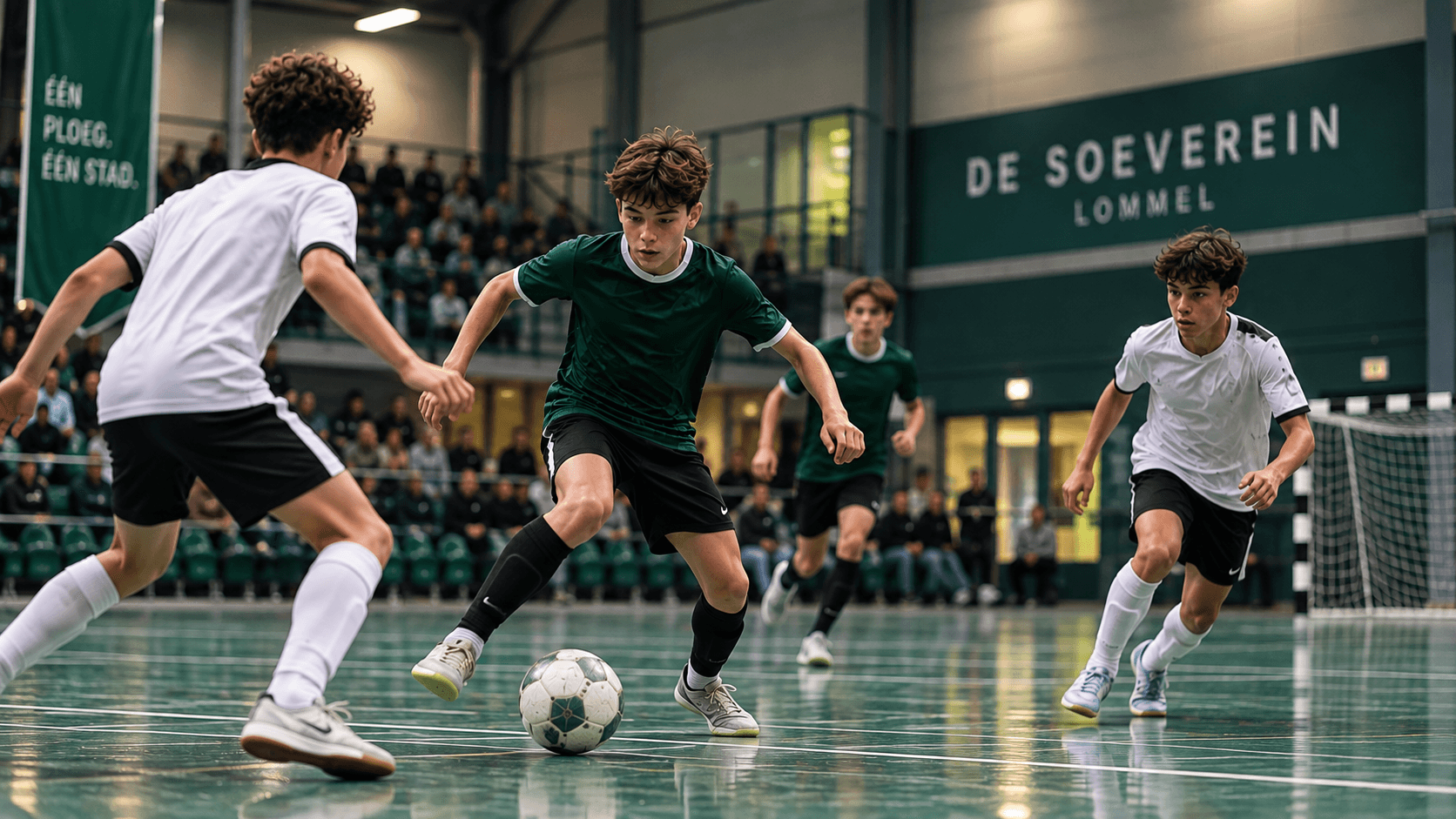 Futsalactie op een indoorveld