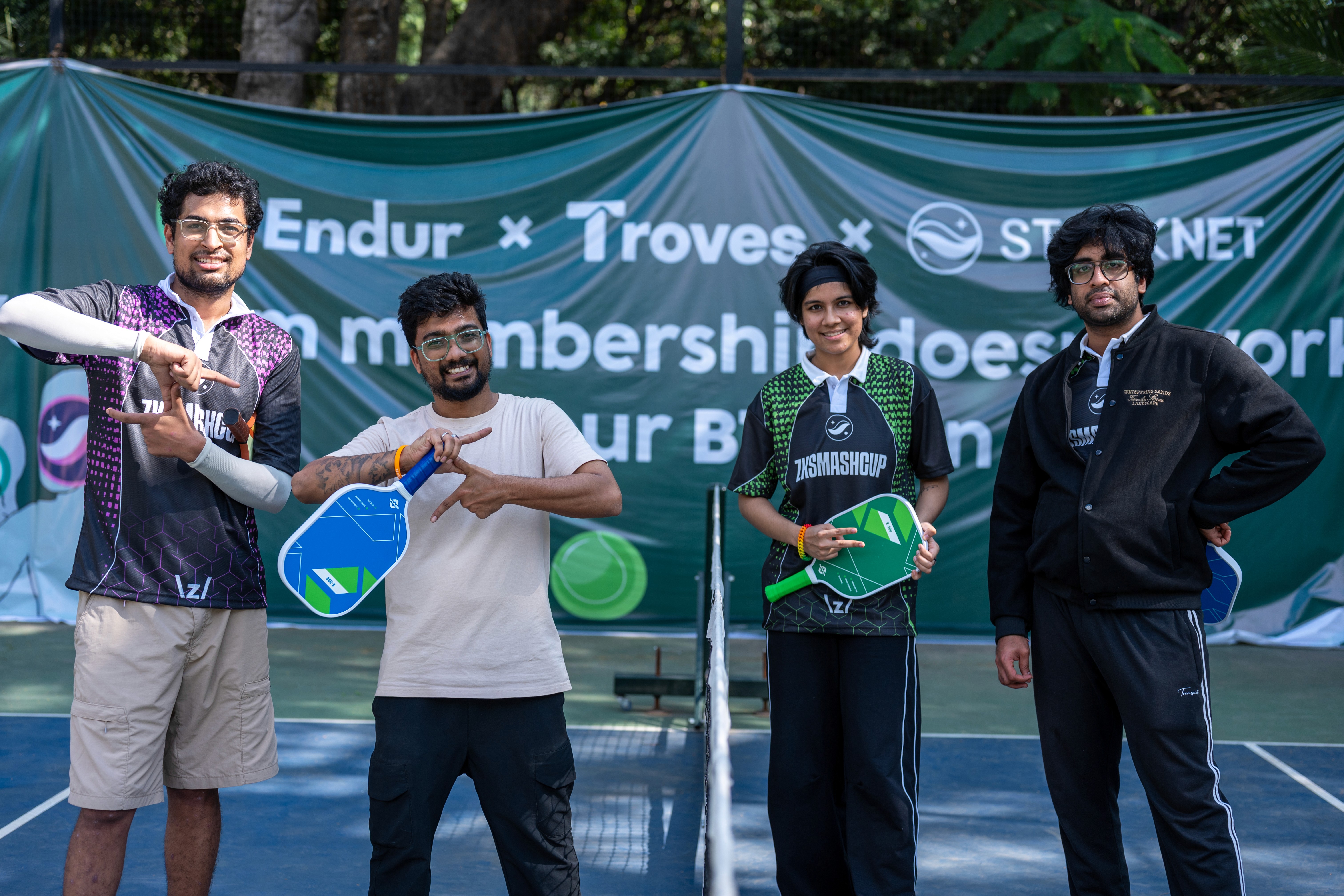 Players competing at a Web3 pickleball event