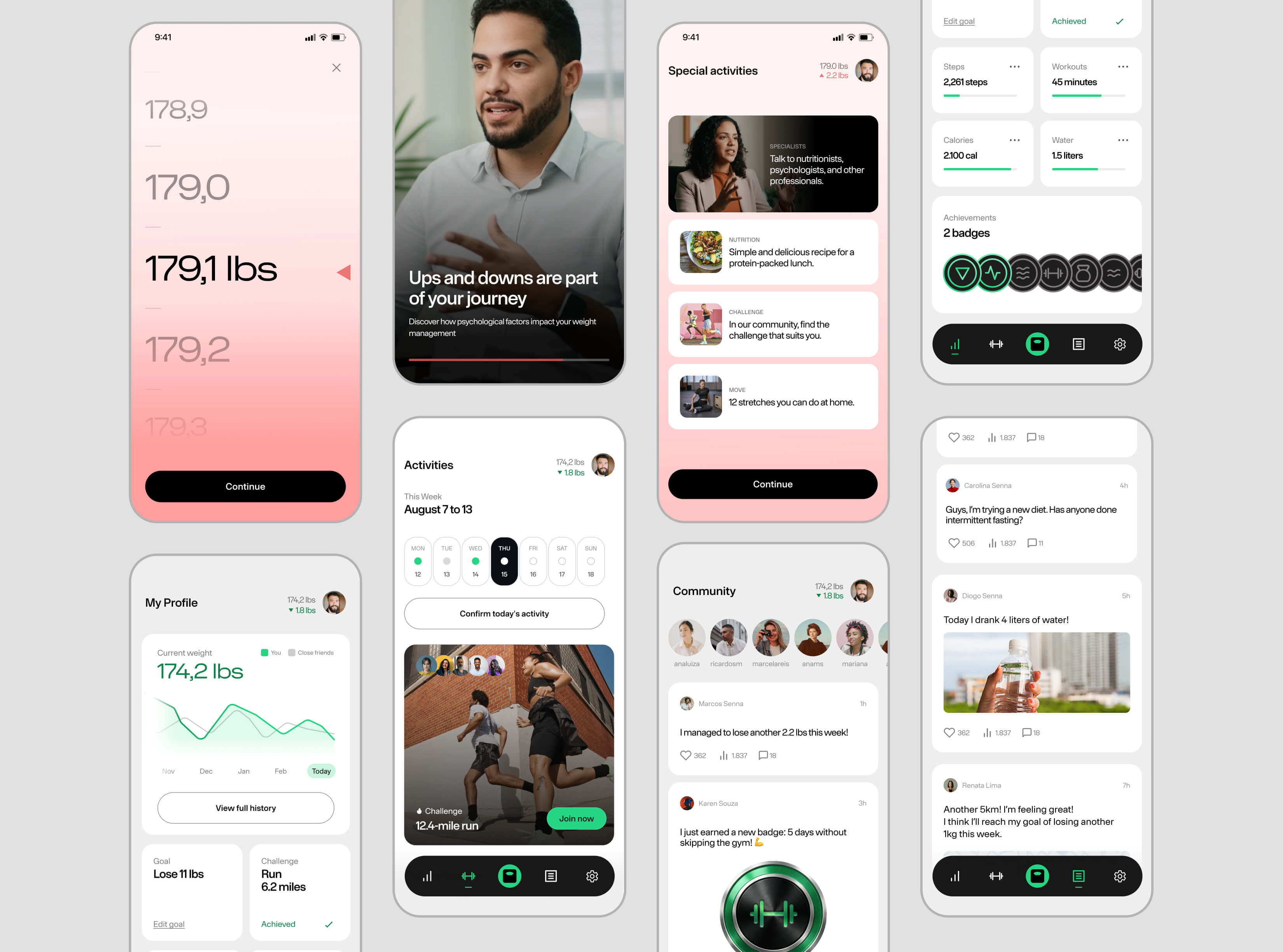 Man updating his weight on a smartwatch