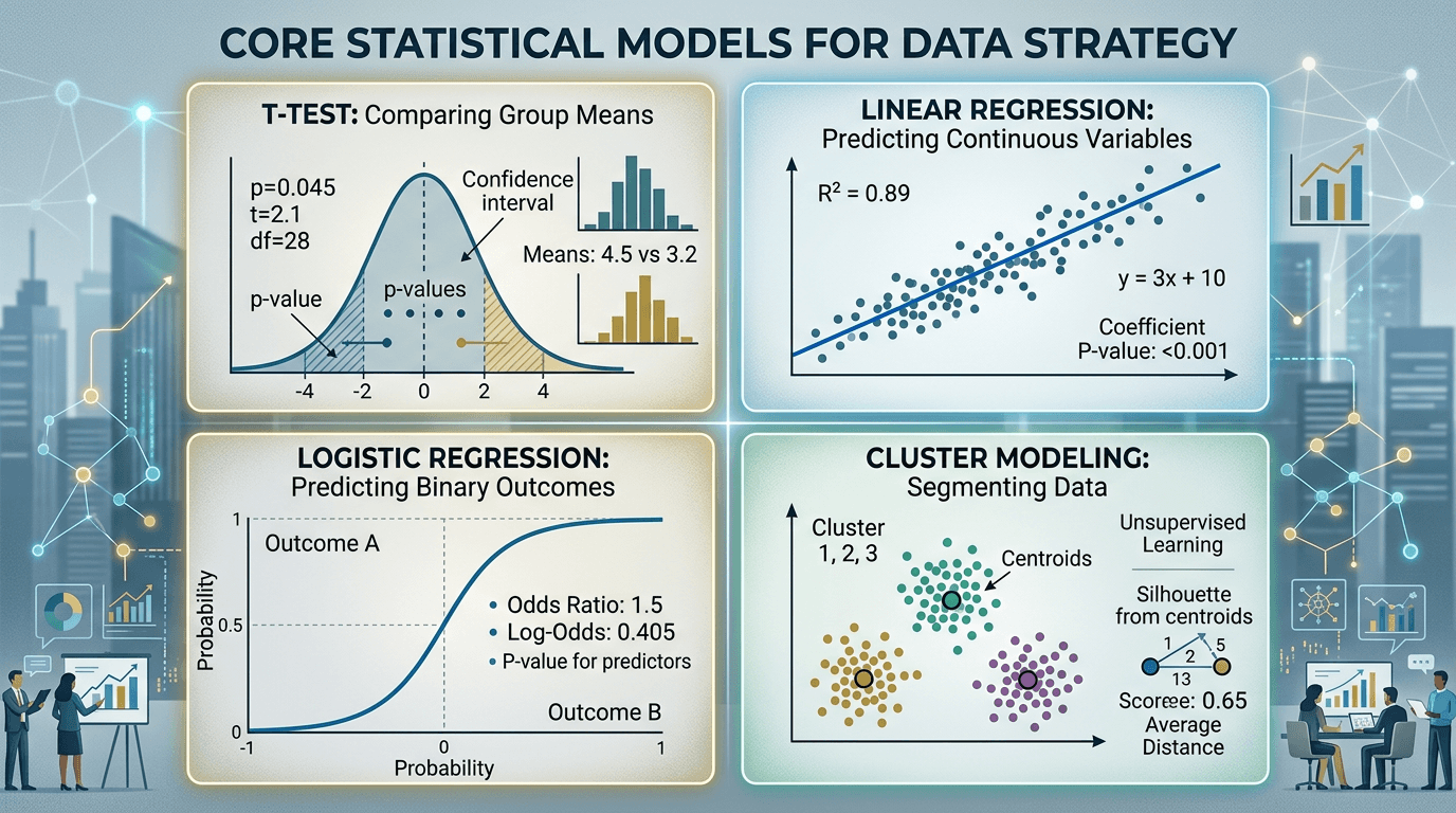 A diagram of four statistical processes