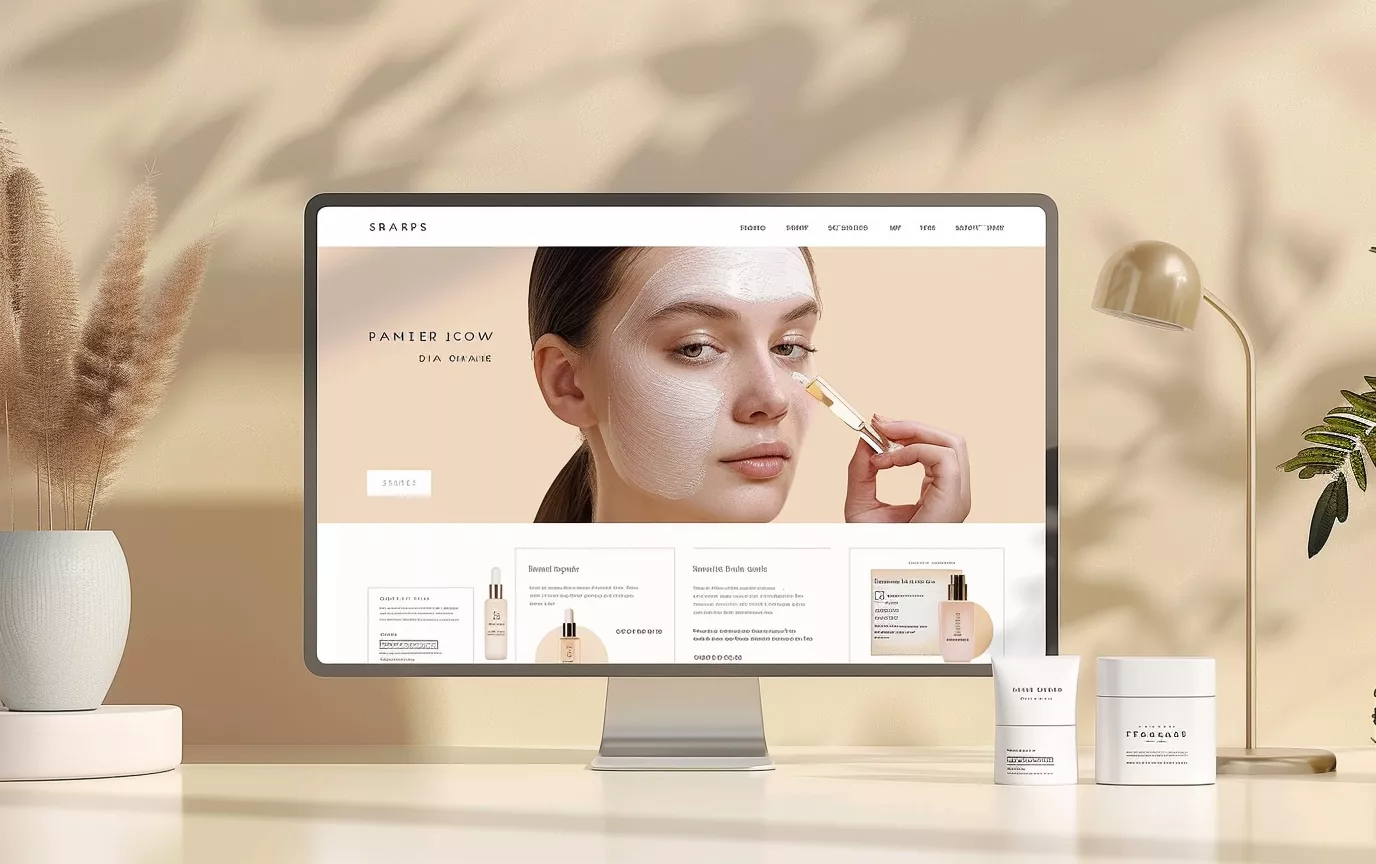 beauty website mockup 