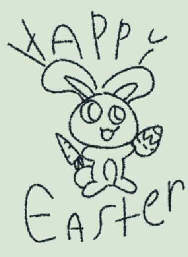 A simple happy bunny doodle for Easter, bunny drawing by kittybox1