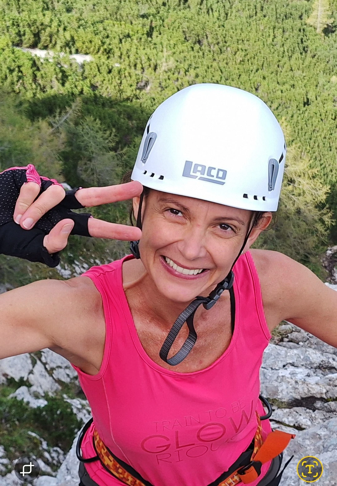 Claudia Pollhamer beim Klettern
