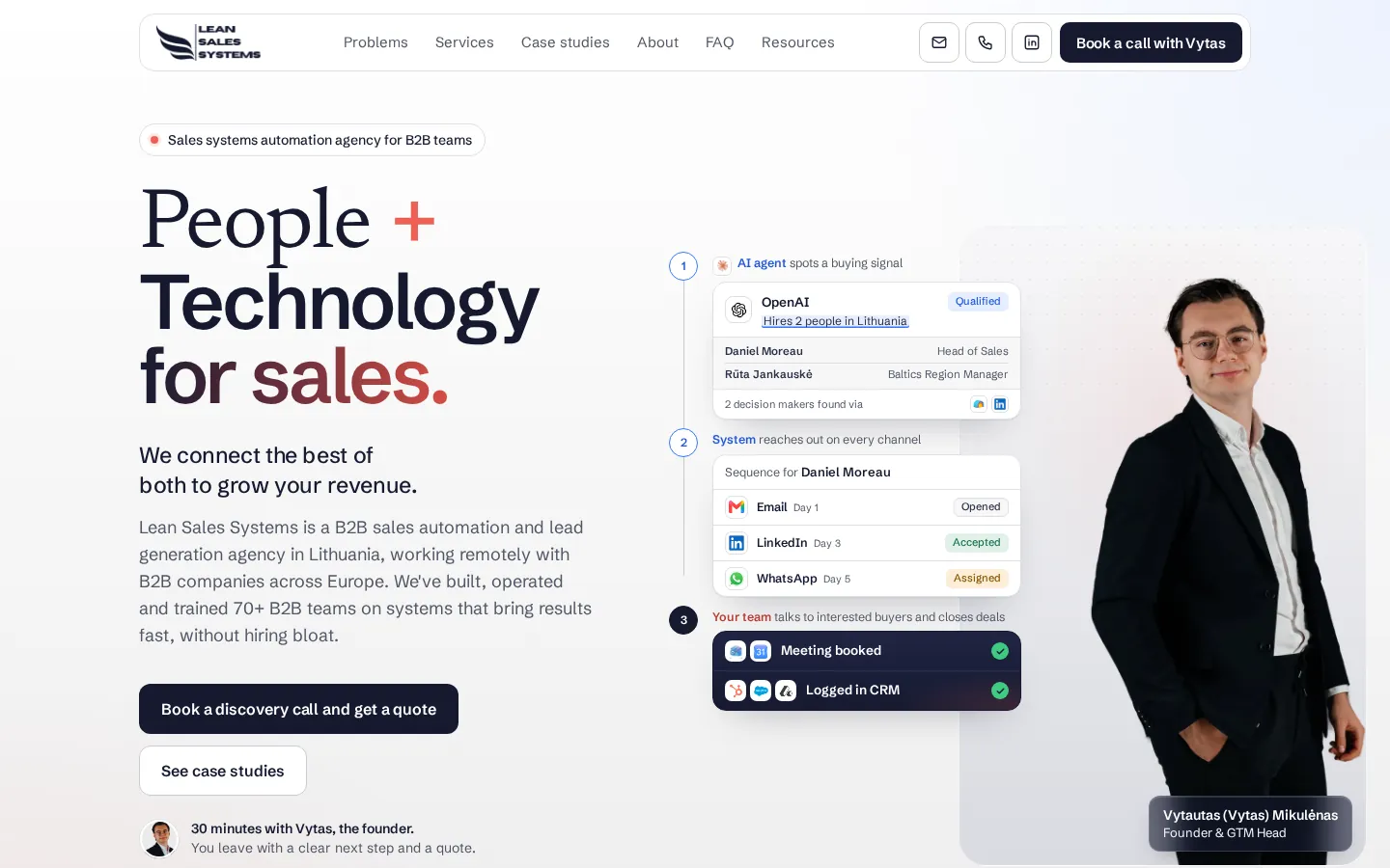 Lean Sales Systems homepage hero