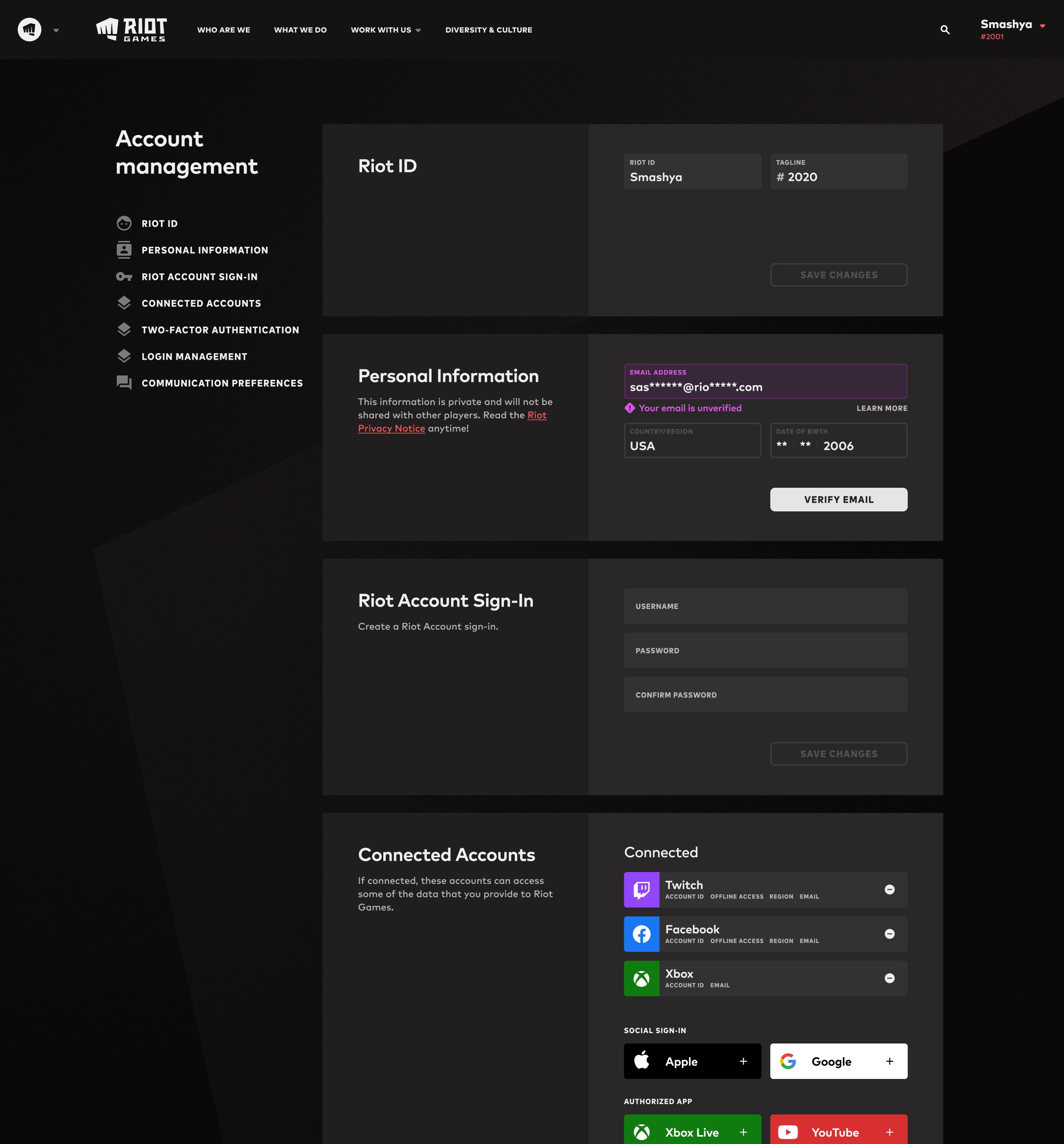 Riot Account Management