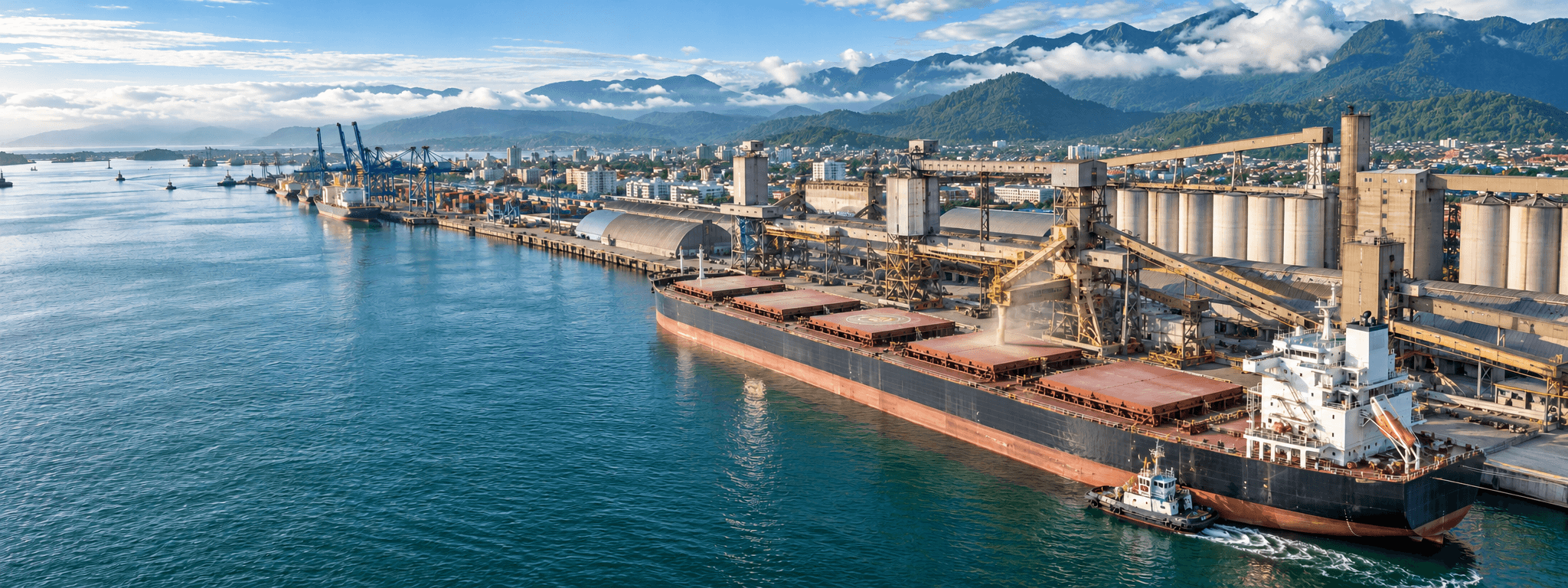 A vessel loading at Paranagua port