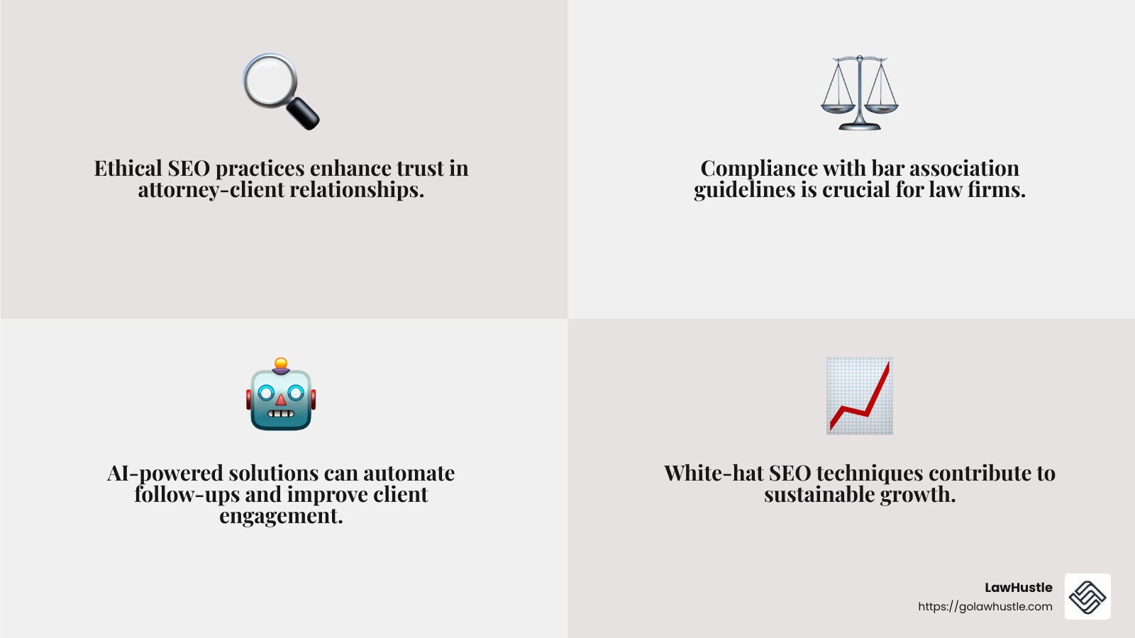 AI-powered solutions for law firms - personal injury attorney seo infographic 4_facts_emoji_grey