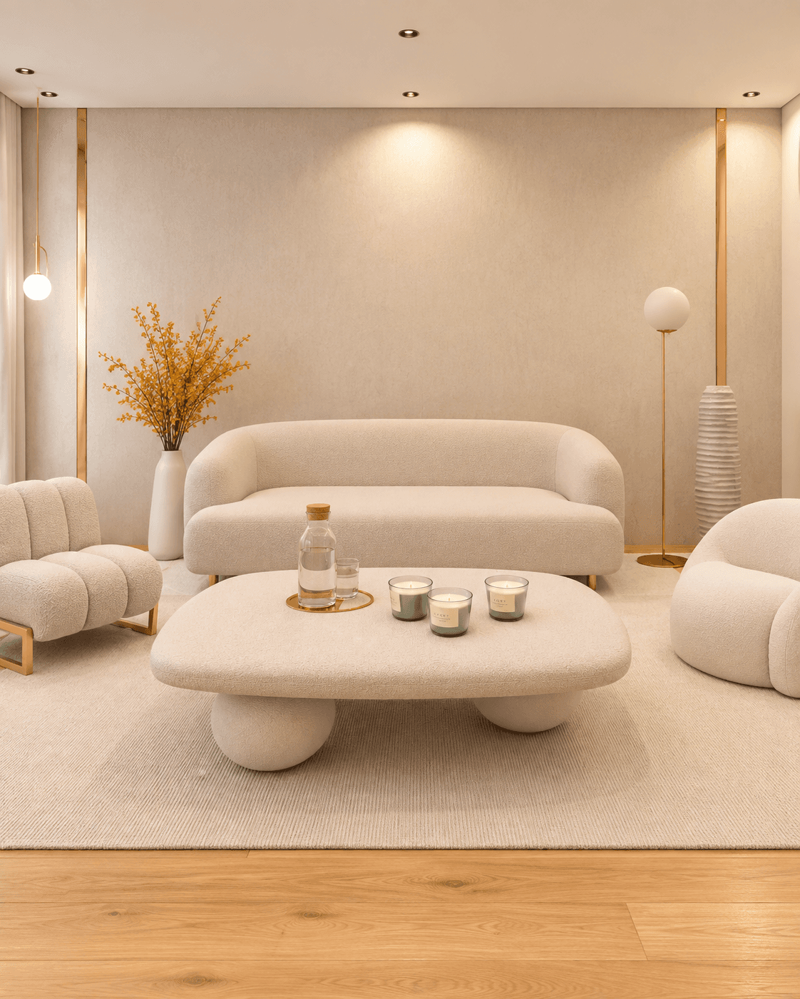 Warm, refined apartment interior