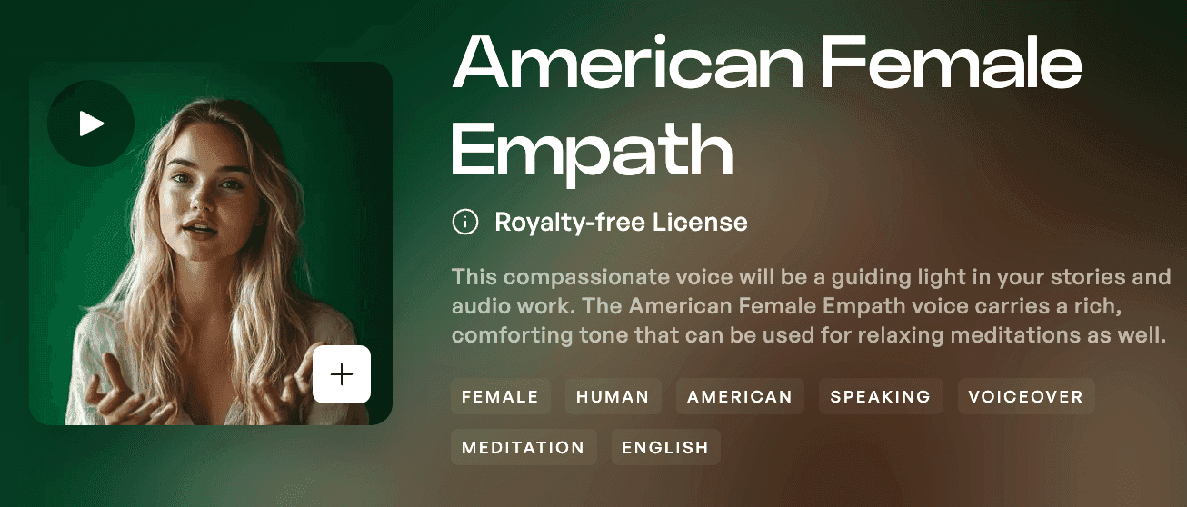 American Female Empath Speaking Voice model on Kits AI