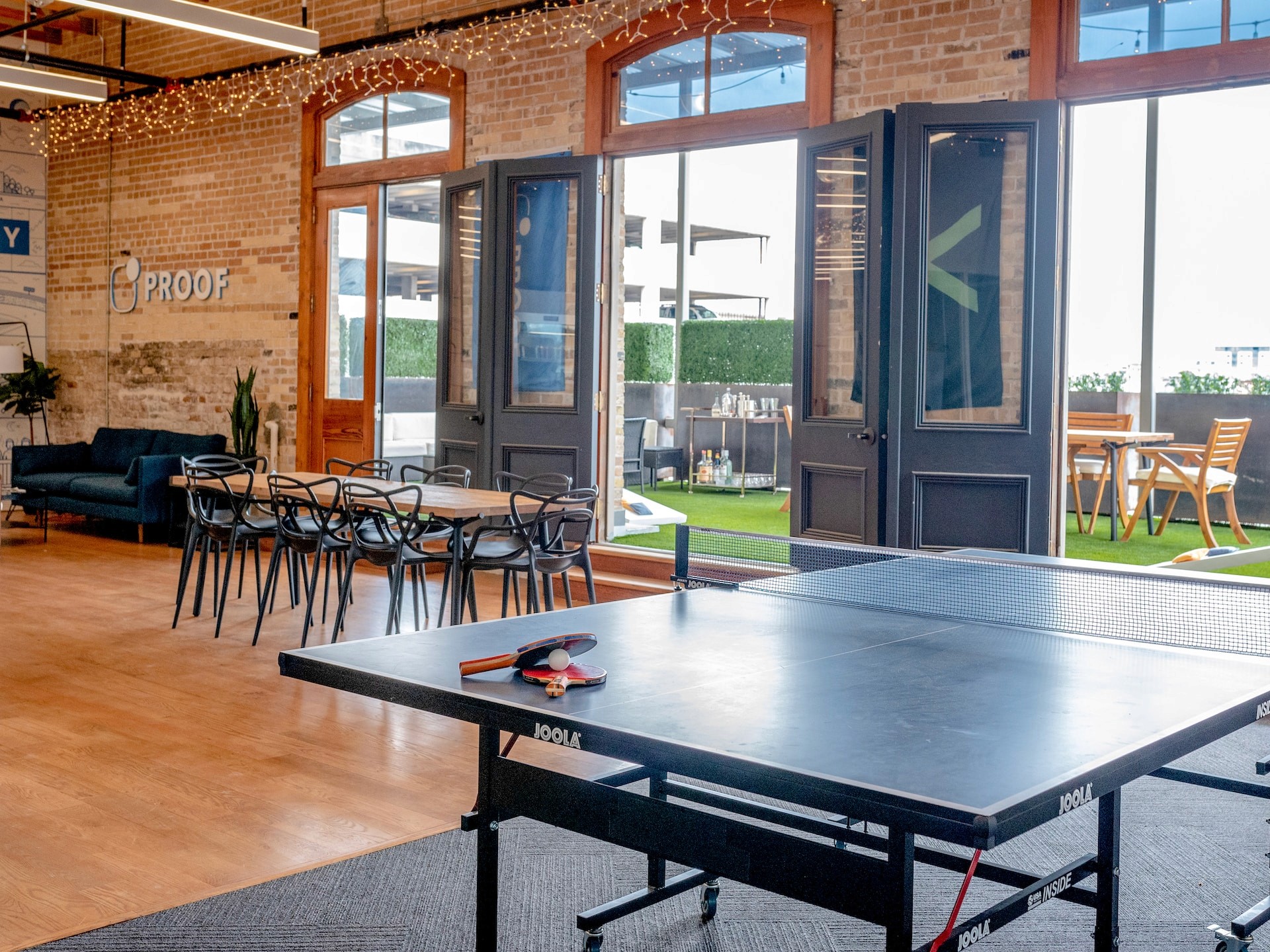 A view of both the indoor and outdoor area of a creative agency
