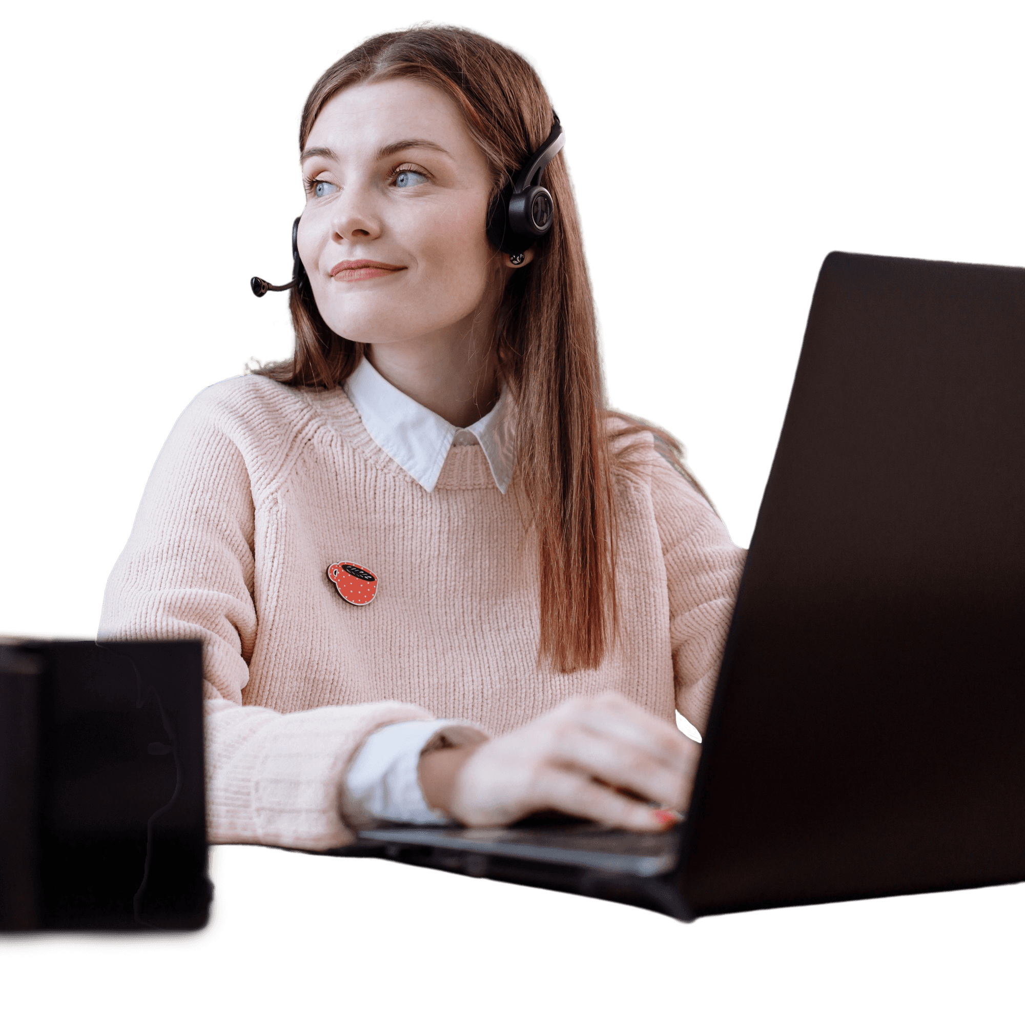 Woman with a headset