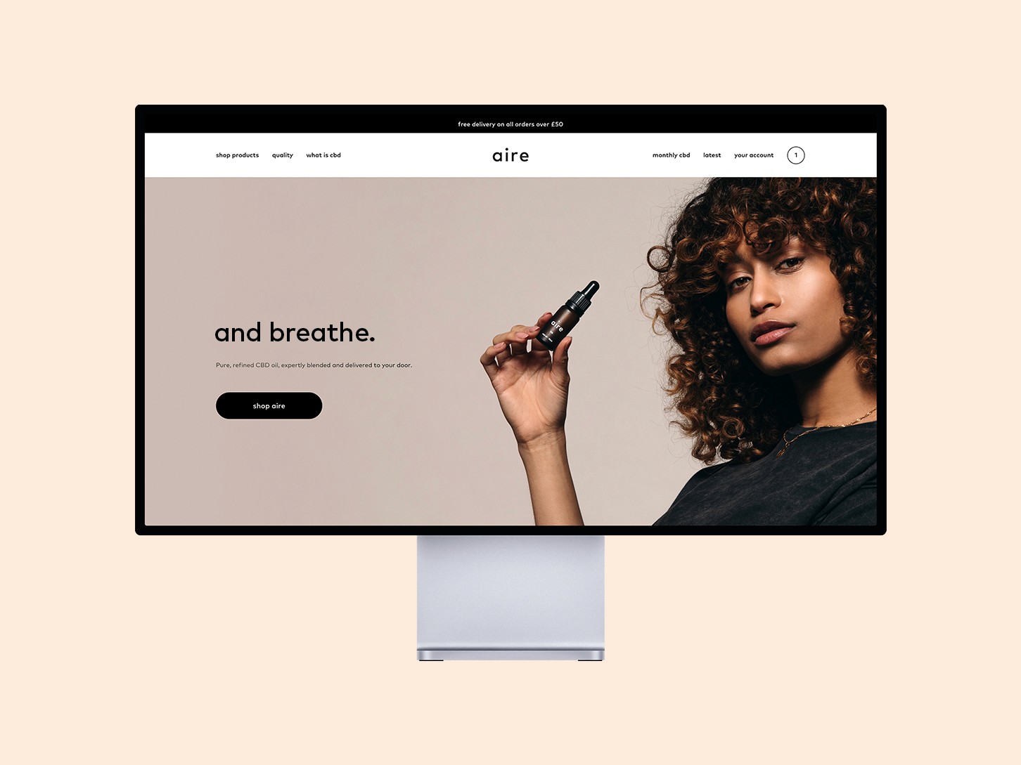 Aire Website Homepage Mockup