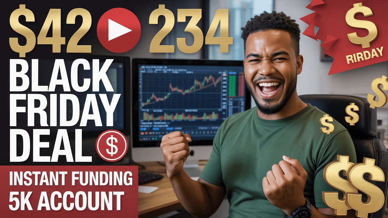Celebrating trader with Black Friday funding discount and 5K account headline