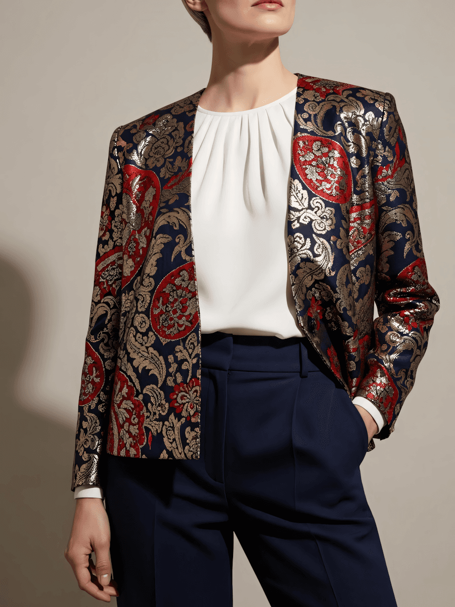 Woman in the patterns coat