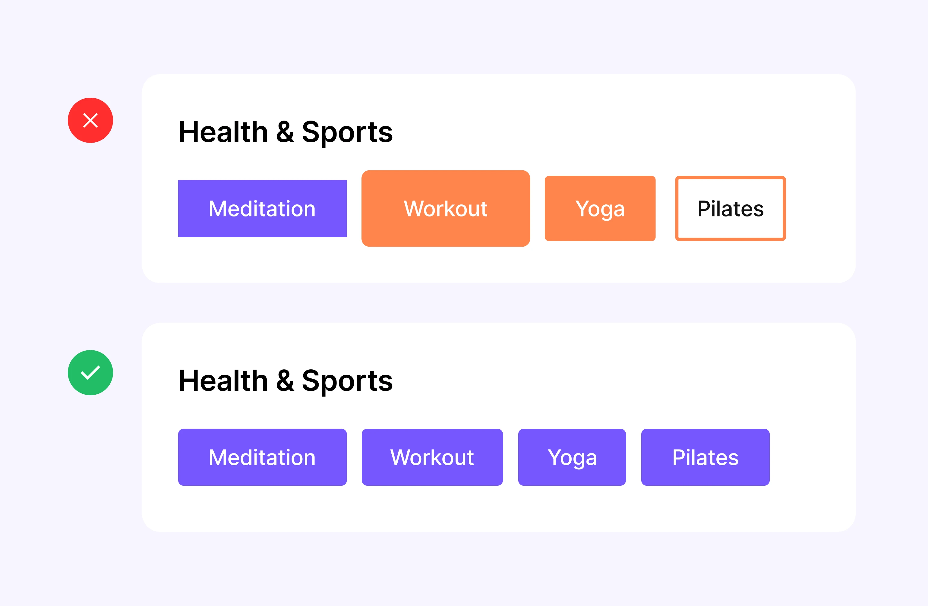 Example of Usability Heuristic 4: Consistency and standards