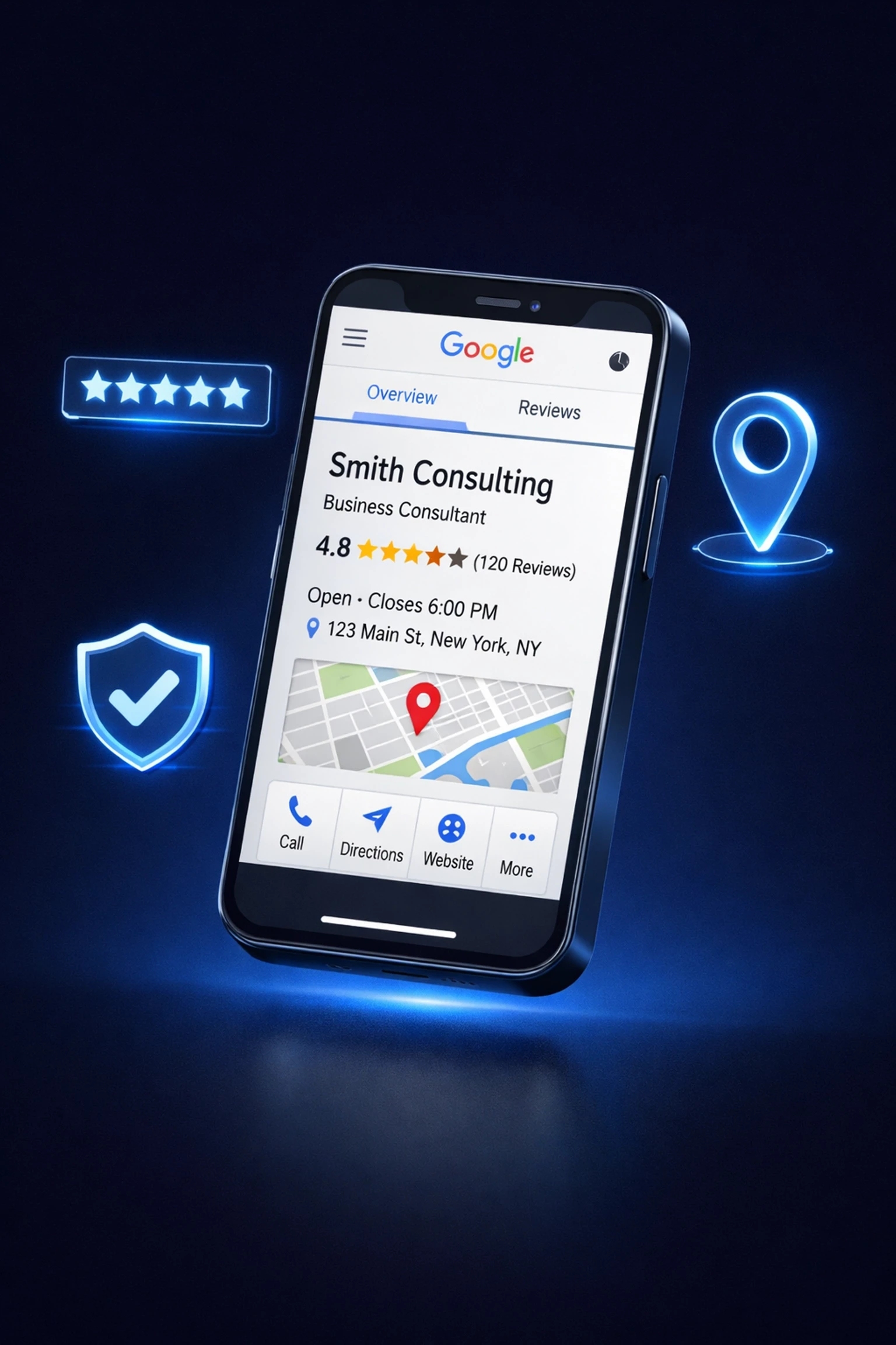 Google Business Profile on mobile showing star ratings and verified status for Melbourne professional services