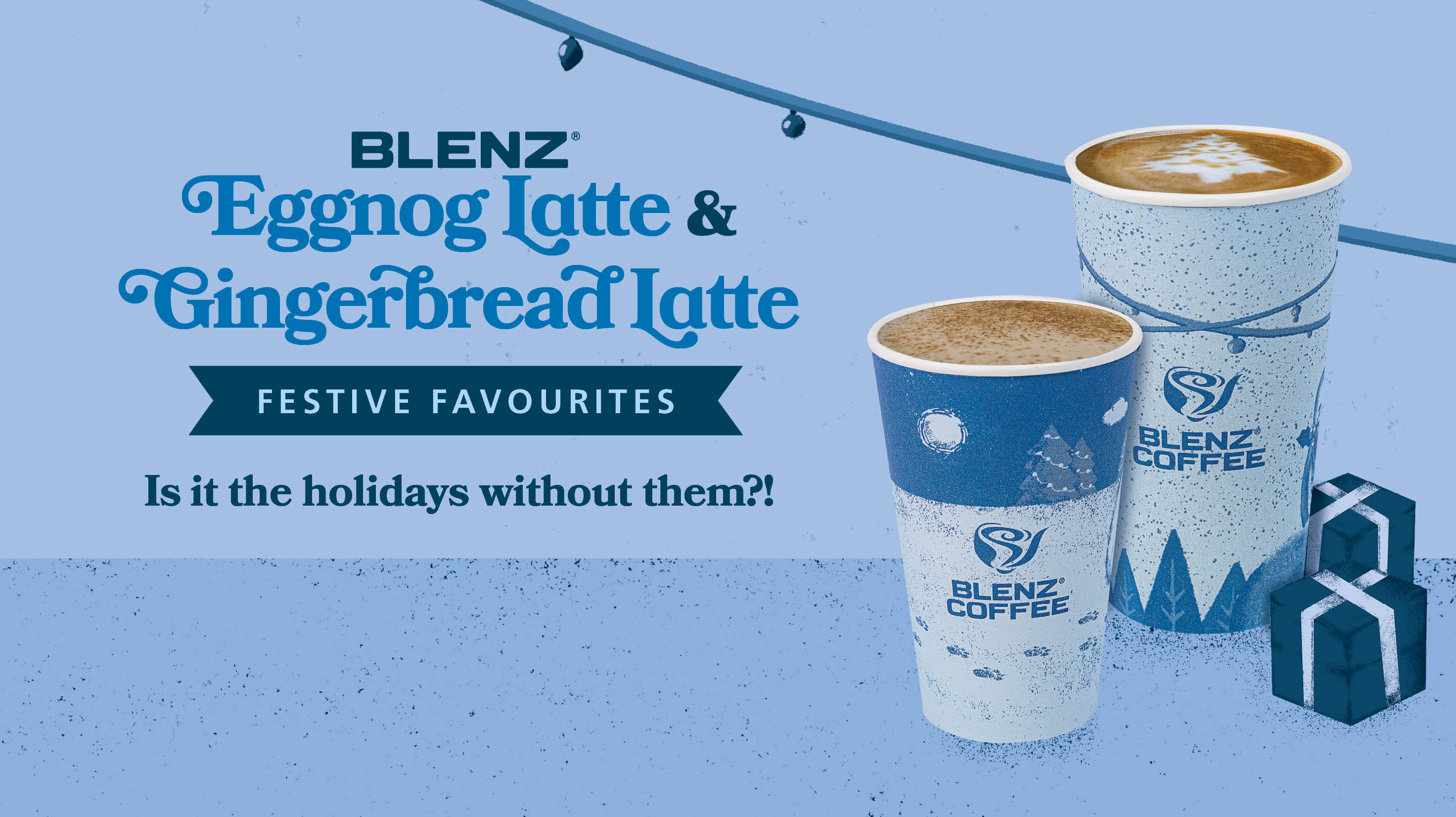 The Festive Favourites: Eggnot Latte and Gingerbread Latte.