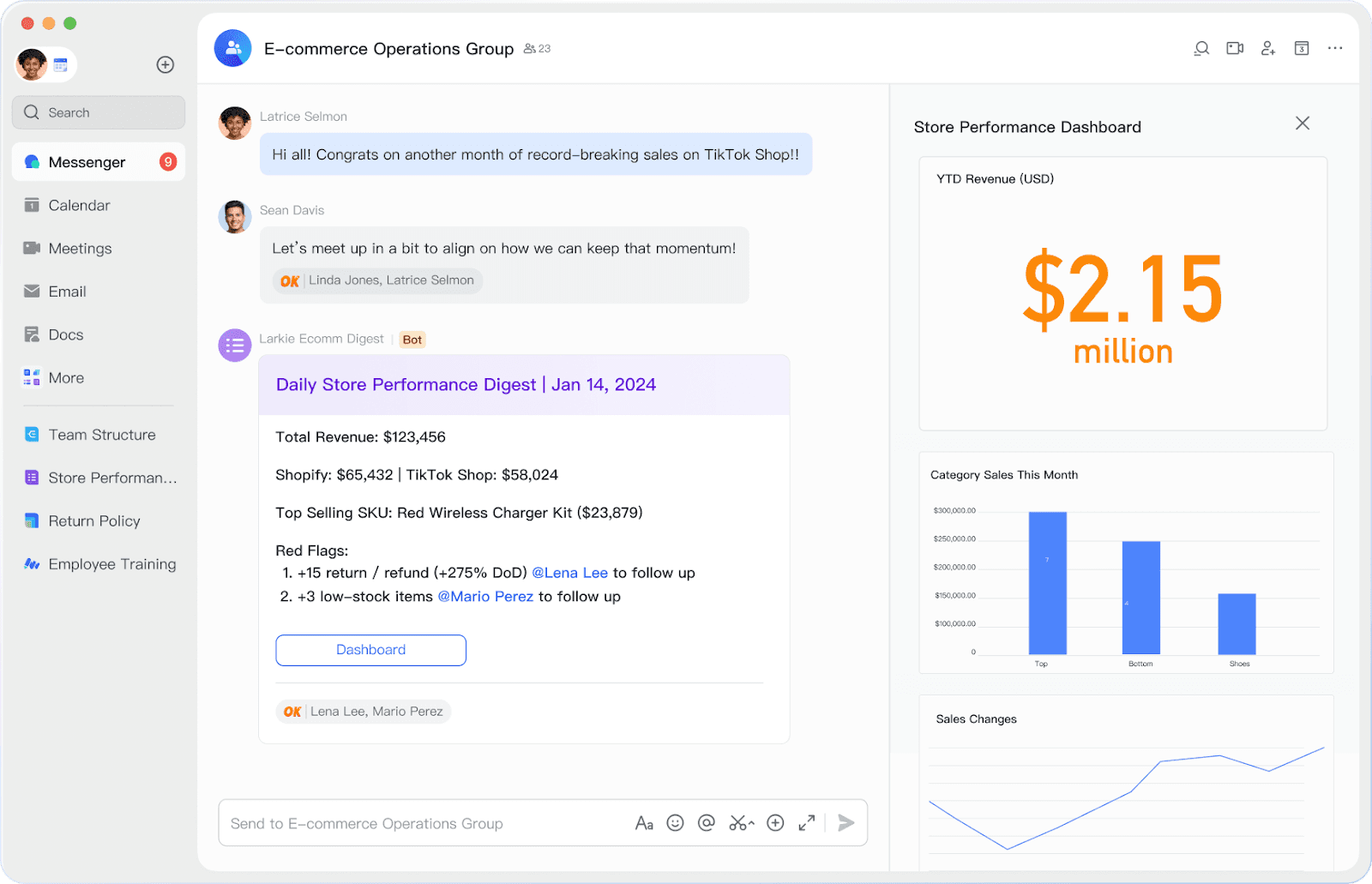 Image showing multiple aspects of a business in the Lark superapp