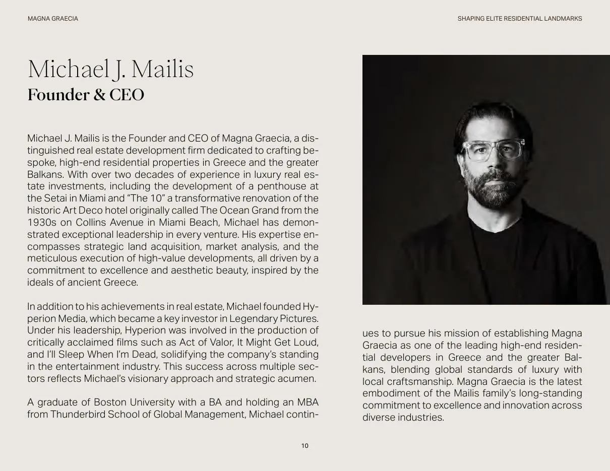 Inside the Magna Graecia company brochure