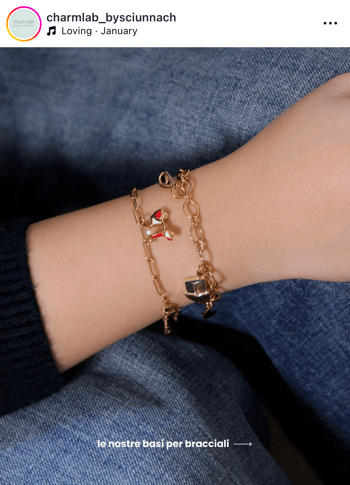 Contenuto social creato da Aura Studio, agenzia di comunicazione di Genova: strategia social, storytelling visivo e valorizzazione dei gioielli artigianali Laura Sciunnach per Instagram.