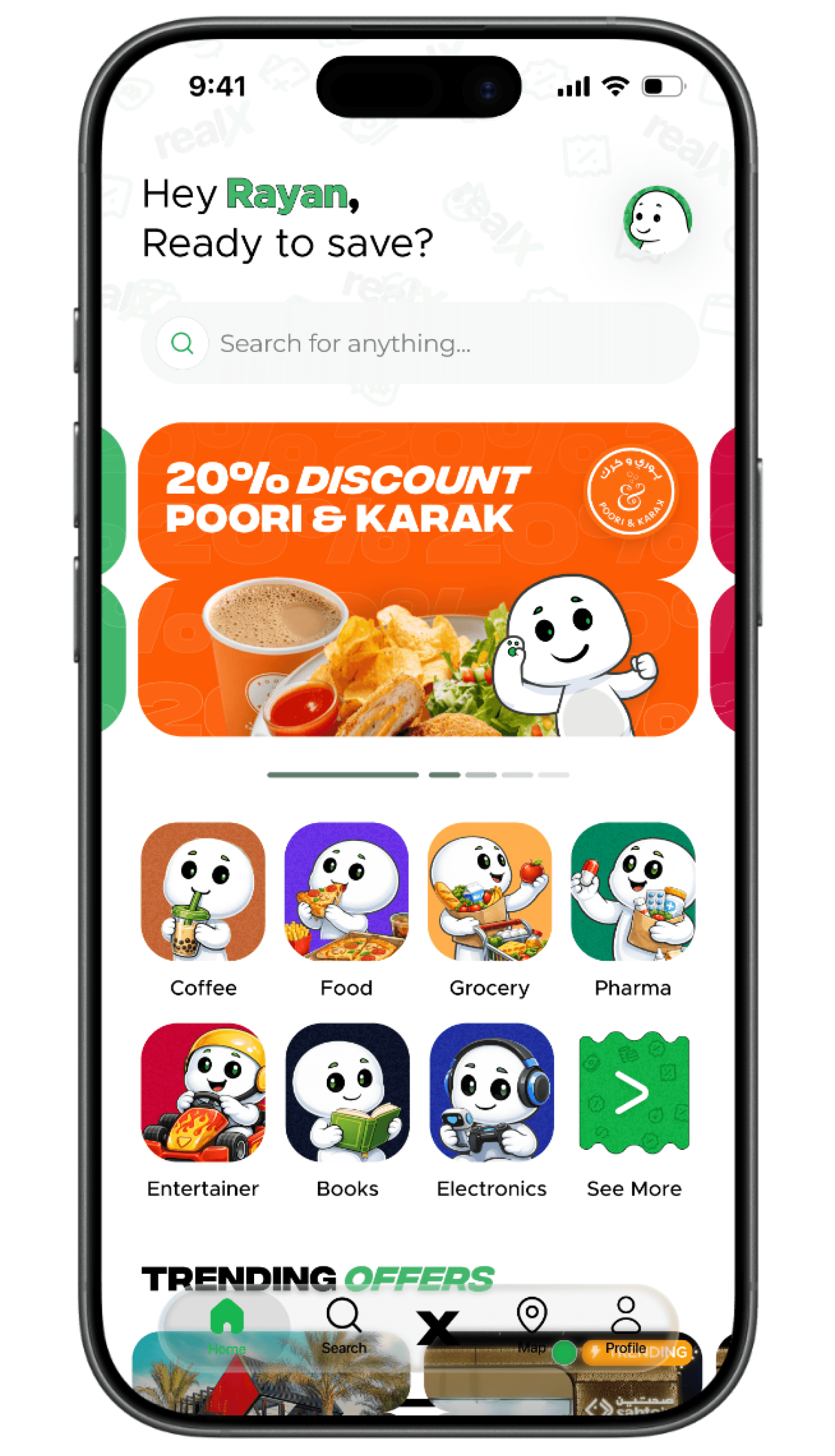 Gold iPhone displaying a habit tracker app interface with cards for journaling, exercise, hydration, and meditation, set against a light grey background.