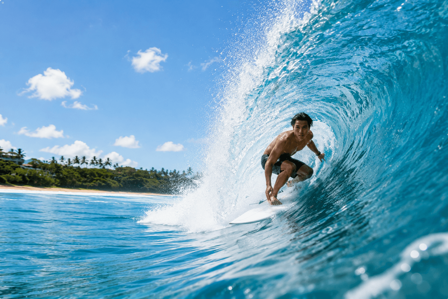 A man surfing