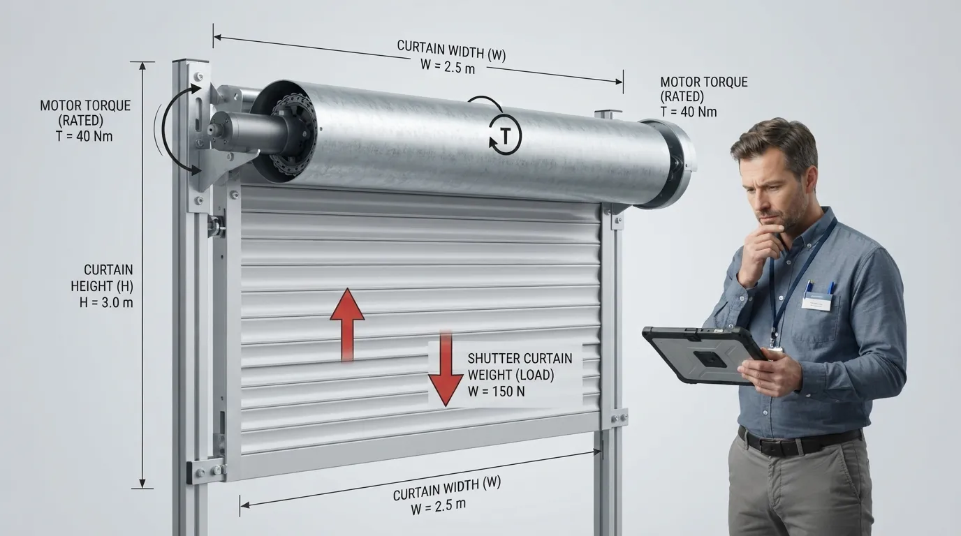 Tubular motor torque selection based on roller shutter load requirements