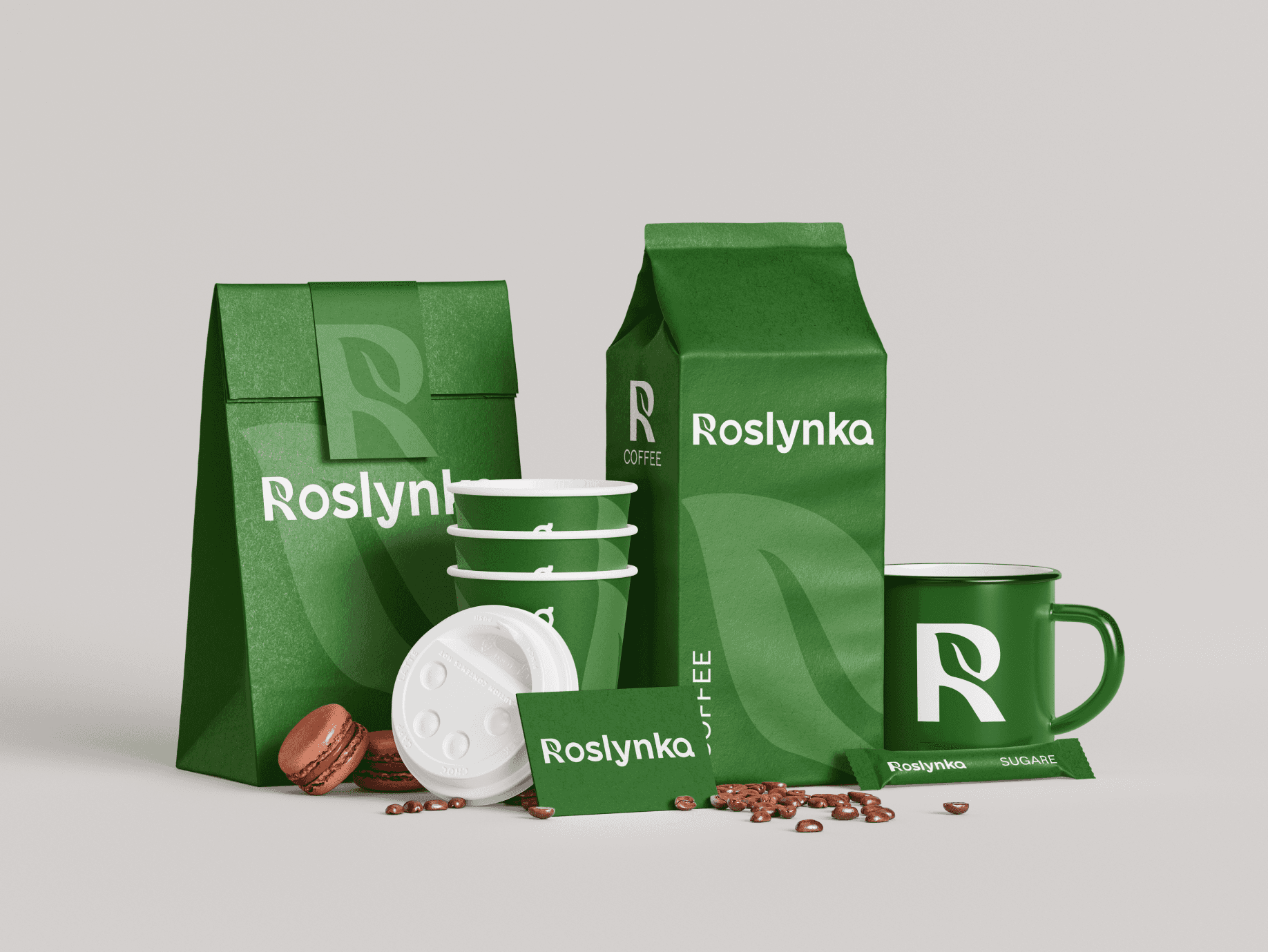 Roslynka cafe - brand identity by Khrystyna Krymchuk
