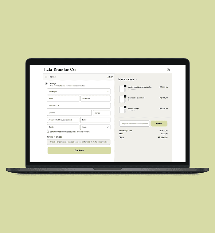 The home page header and footer
