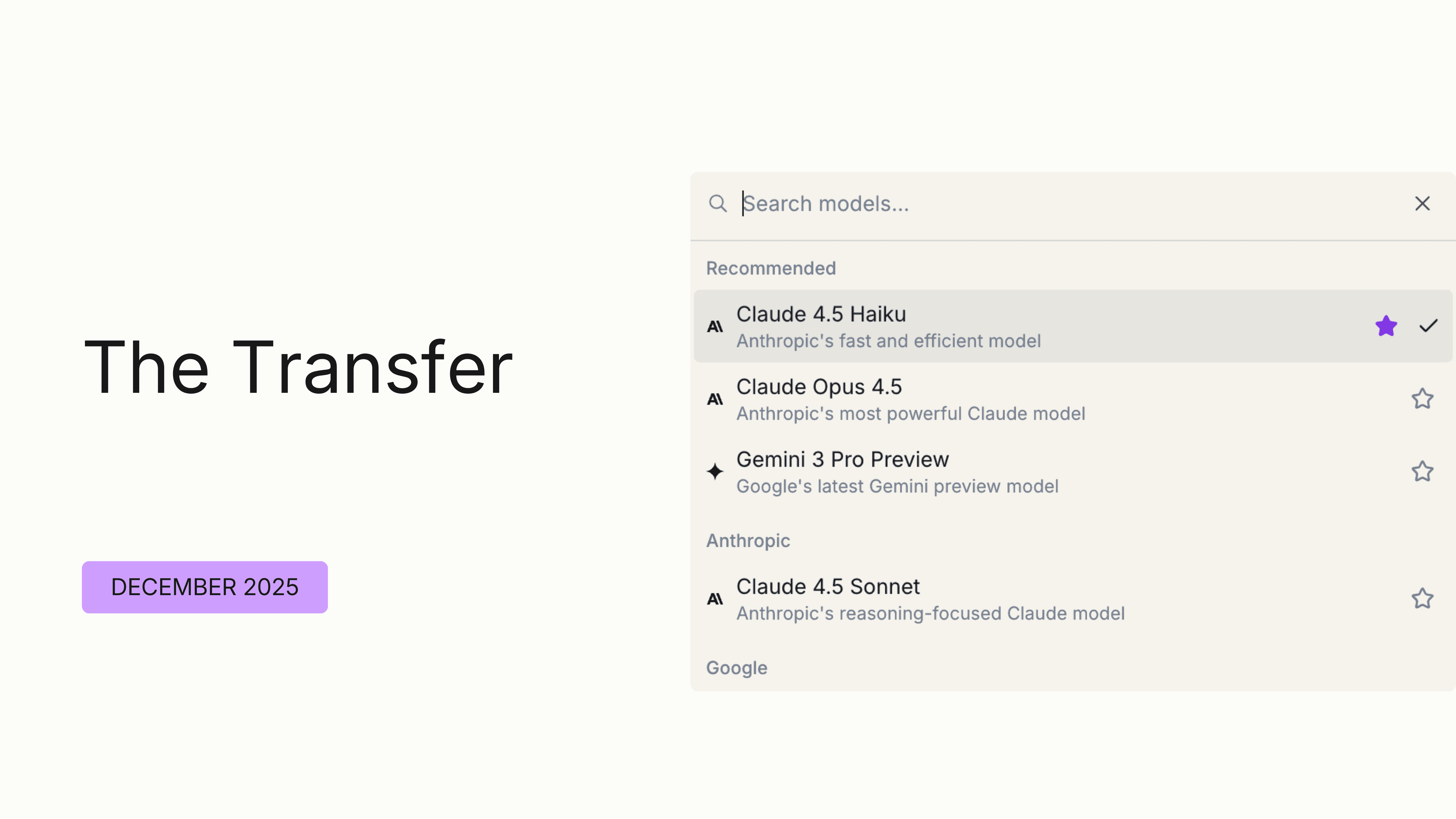 The Transfer: December