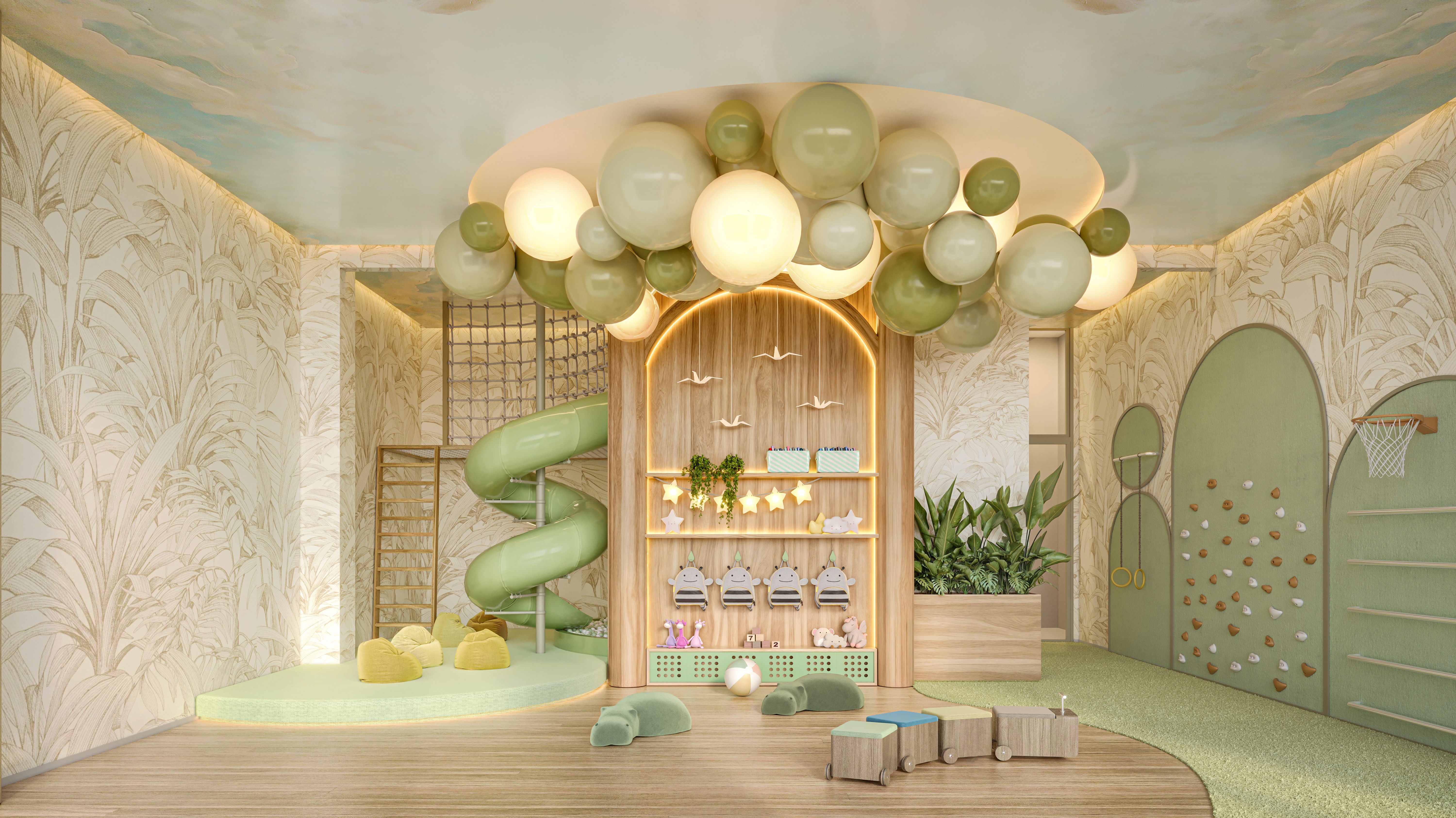 Curved modern skyscraper against a clear blue sky.