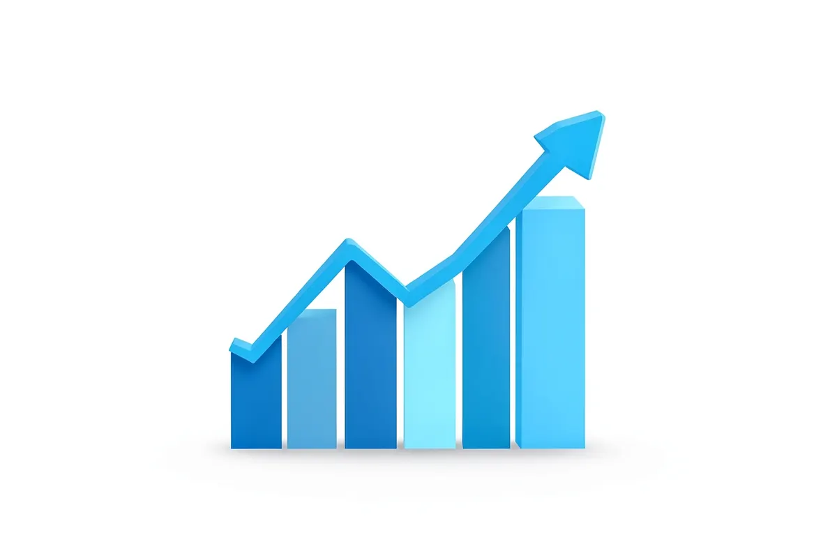 A graph showing upward trending data representing website traffic growth.