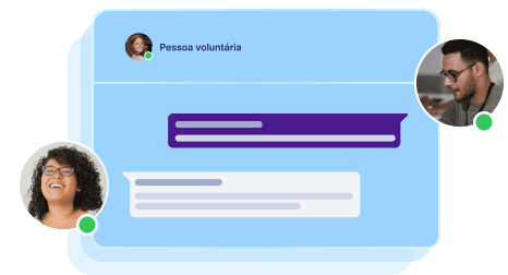 ilustração decorativa representando pessoas conversando virtualmente