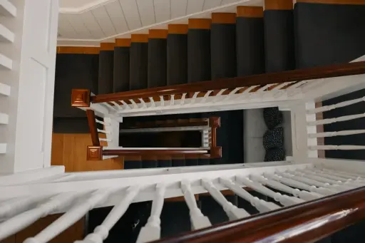 victorian hotel indoor stairs